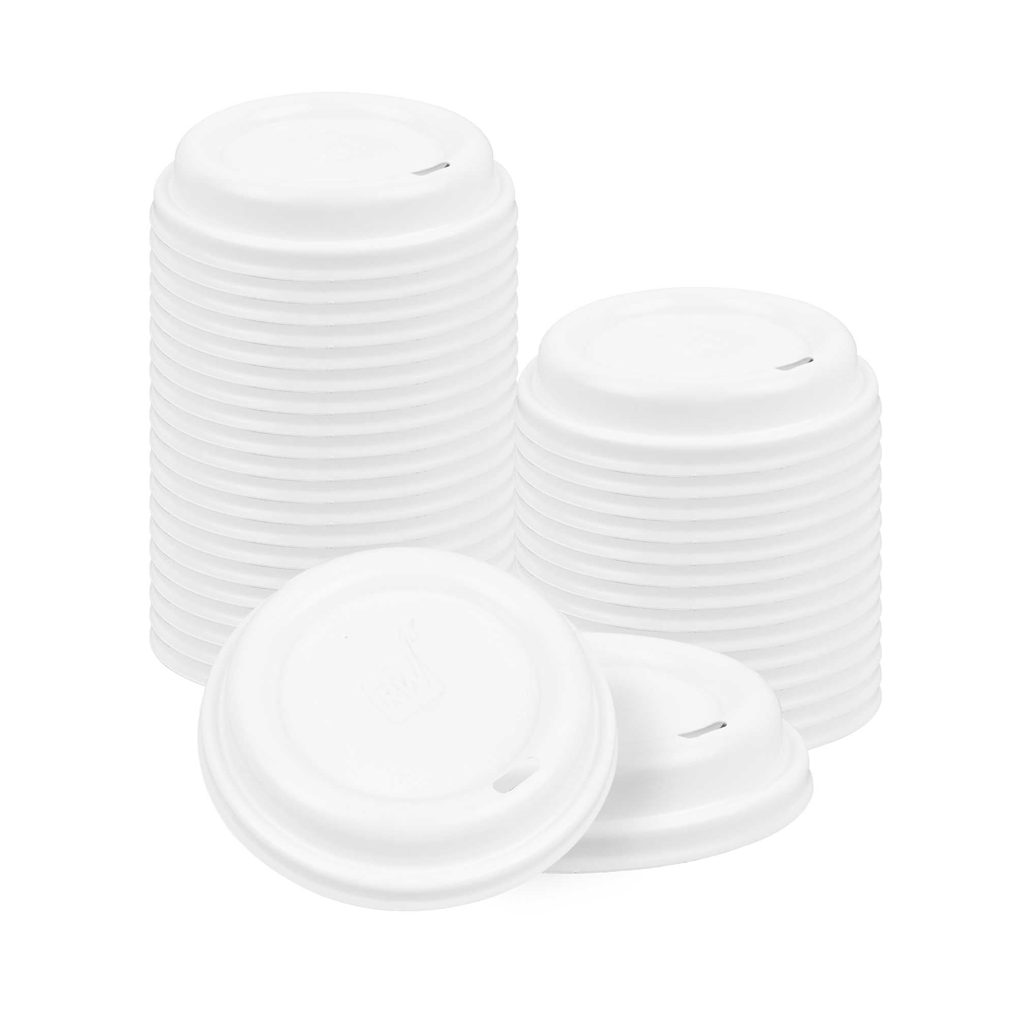 Restpresso White Plastic Coffee Cup Lid - Fits 8, 12, 16 and 20 oz - 25 count box