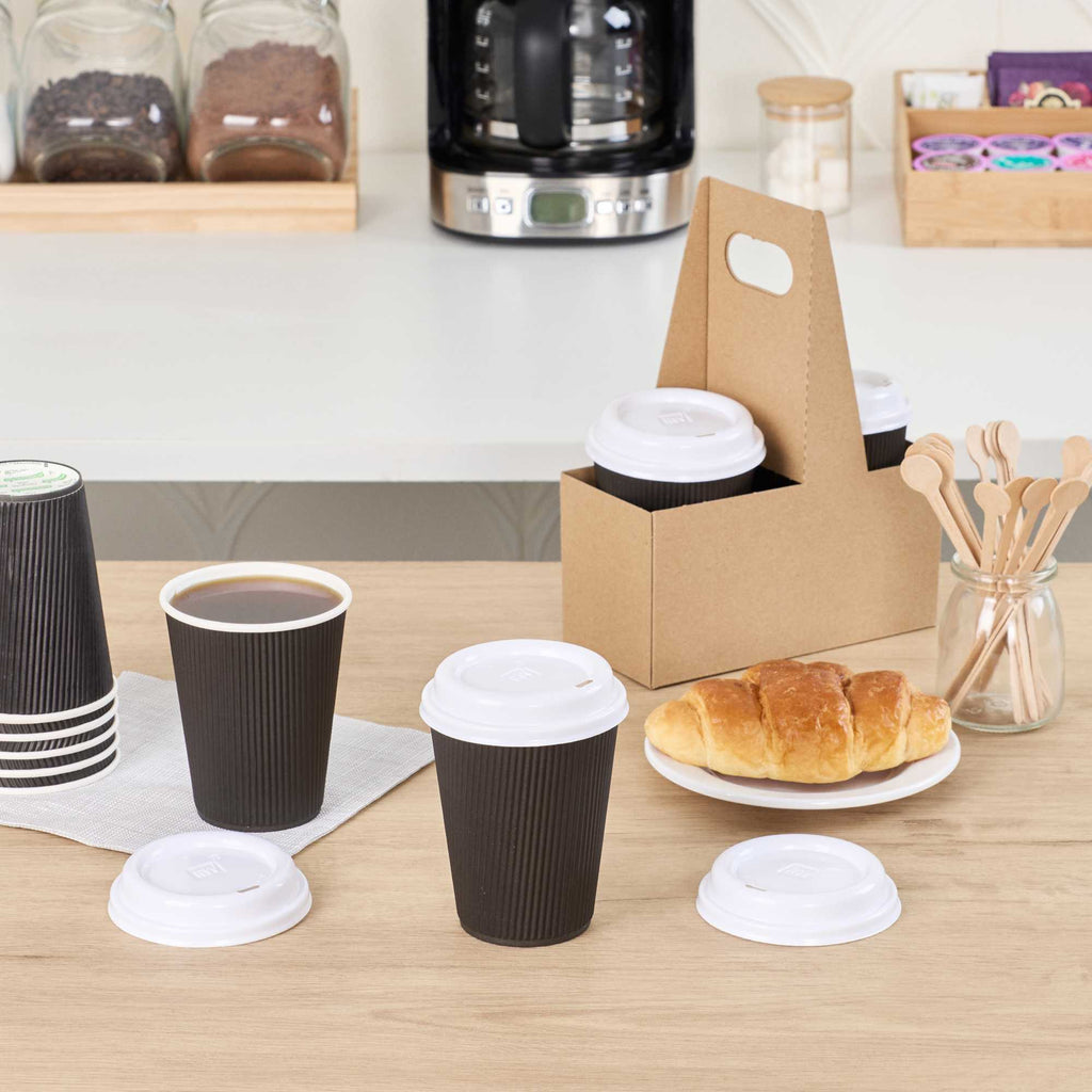 Restpresso White Plastic Coffee Cup Lid - Fits 8, 12, 16 and 20 oz - 500 count box