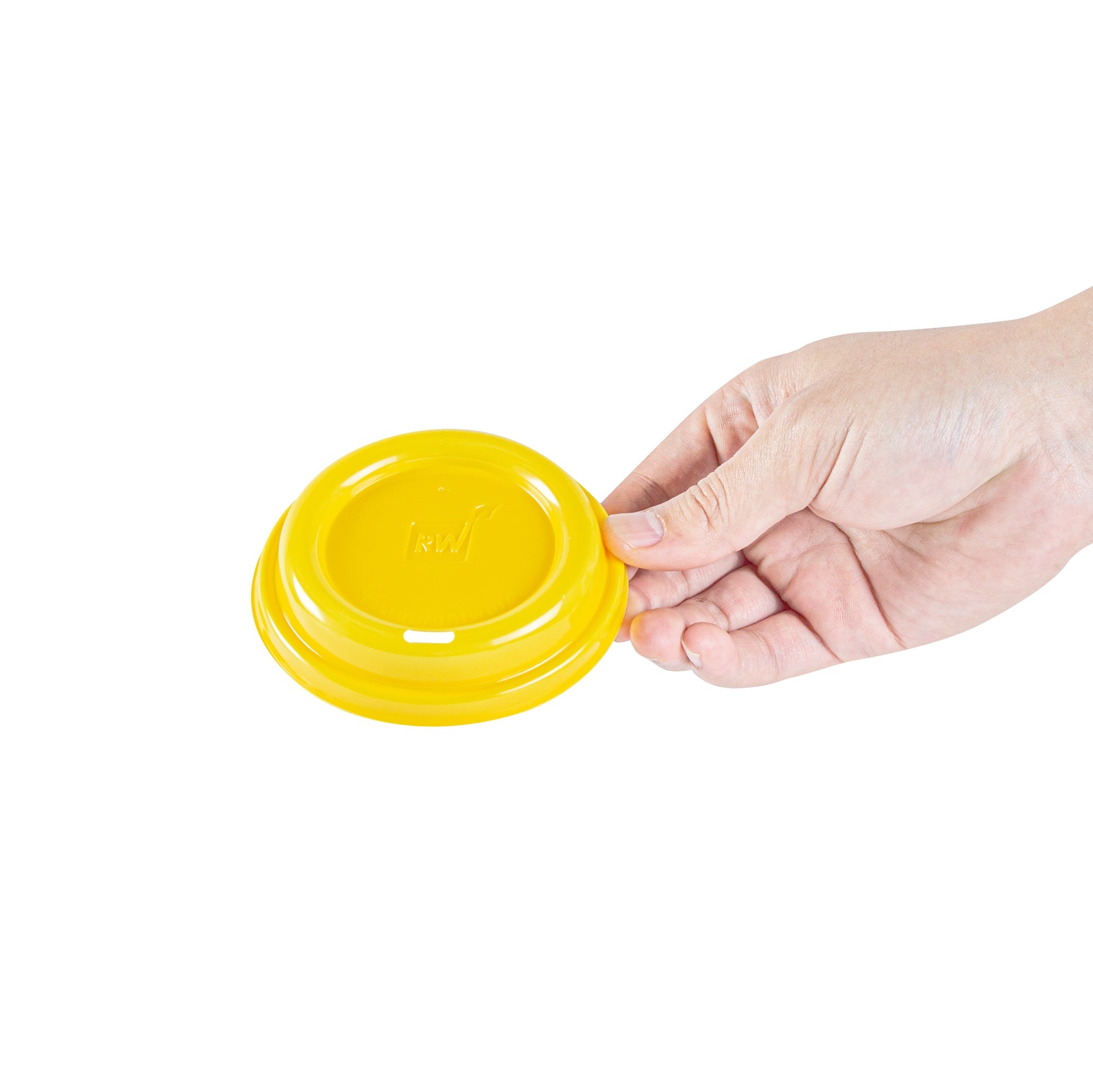 Restpresso Yellow Plastic Coffee Cup Lid - Fits 8, 12, 16 and 20 oz - 500 count box