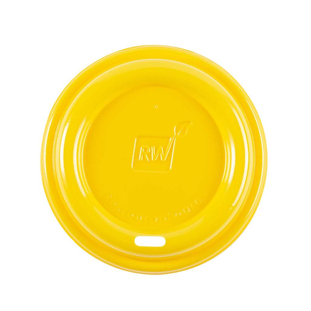 Restpresso Yellow Plastic Coffee Cup Lid - Fits 8, 12, 16 and 20 oz - 500 count box