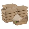 Bio Tek 49 oz Rectangle Kraft Paper #2 Bio Box Take Out Container - 8 1/2" x 6 1/4" x 2" - 50 count box