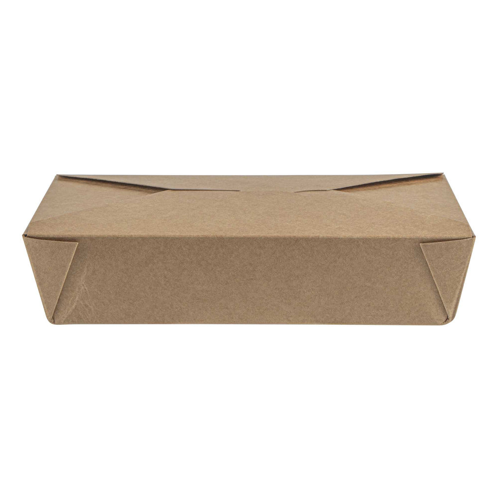 Bio Tek 49 oz Rectangle Kraft Paper #2 Bio Box Take Out Container - 8 1/2" x 6 1/4" x 2" - 50 count box