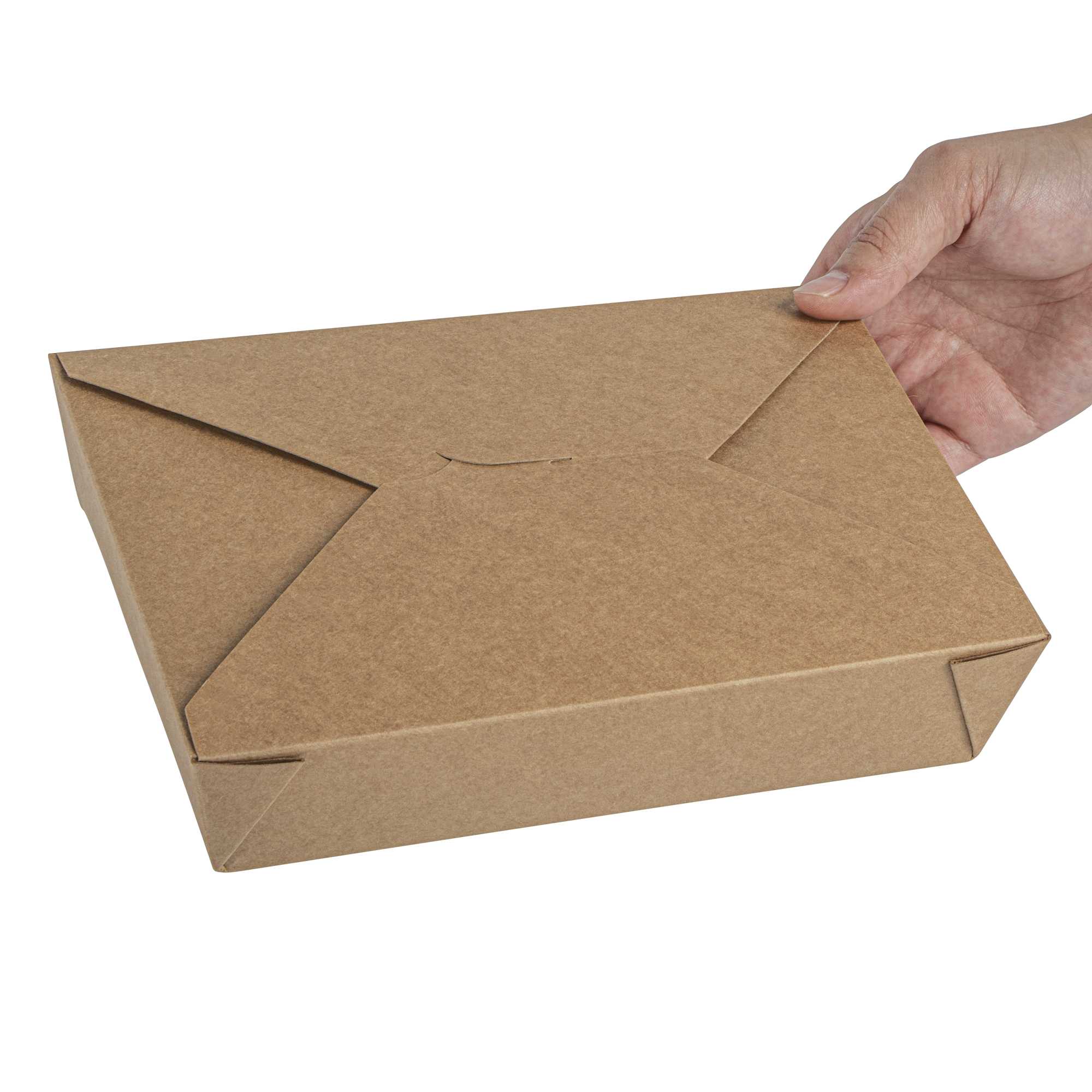 Bio Tek 49 oz Rectangle Kraft Paper #2 Bio Box Take Out Container - 8 1/2" x 6 1/4" x 2" - 200 count box