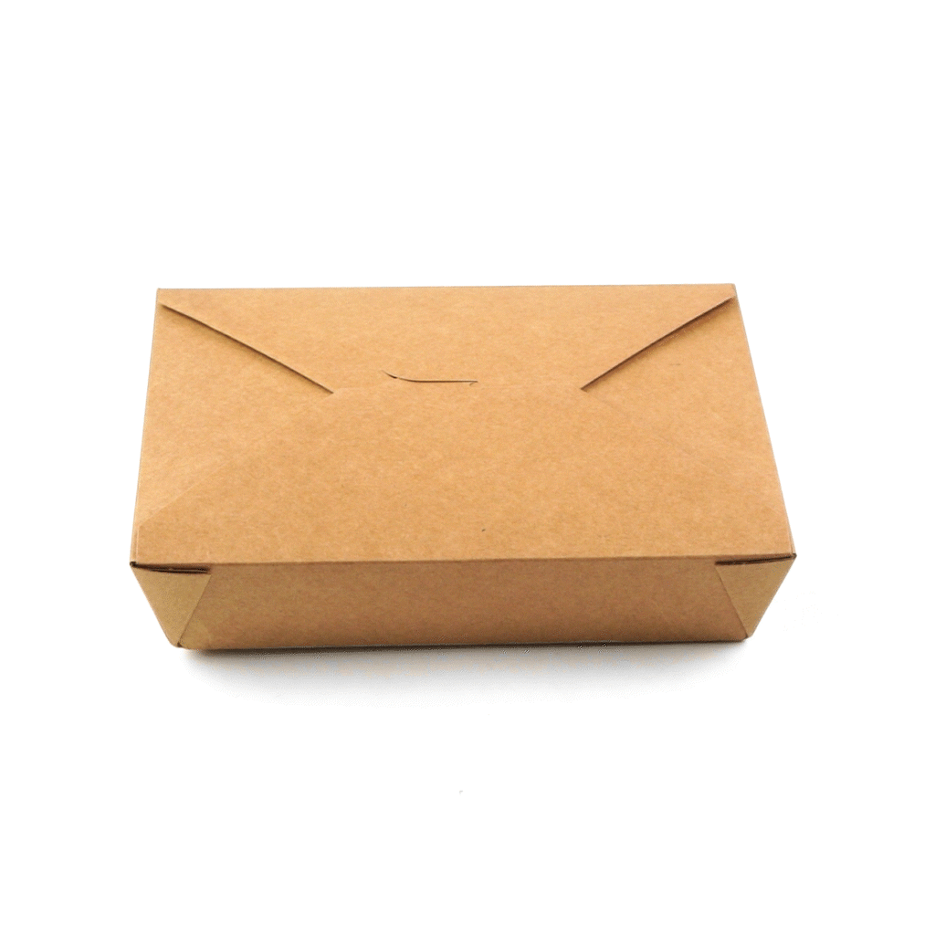 Bio Tek 49 oz Rectangle Kraft Paper #2 Bio Box Take Out Container - 8 1/2" x 6 1/4" x 2" - 200 count box