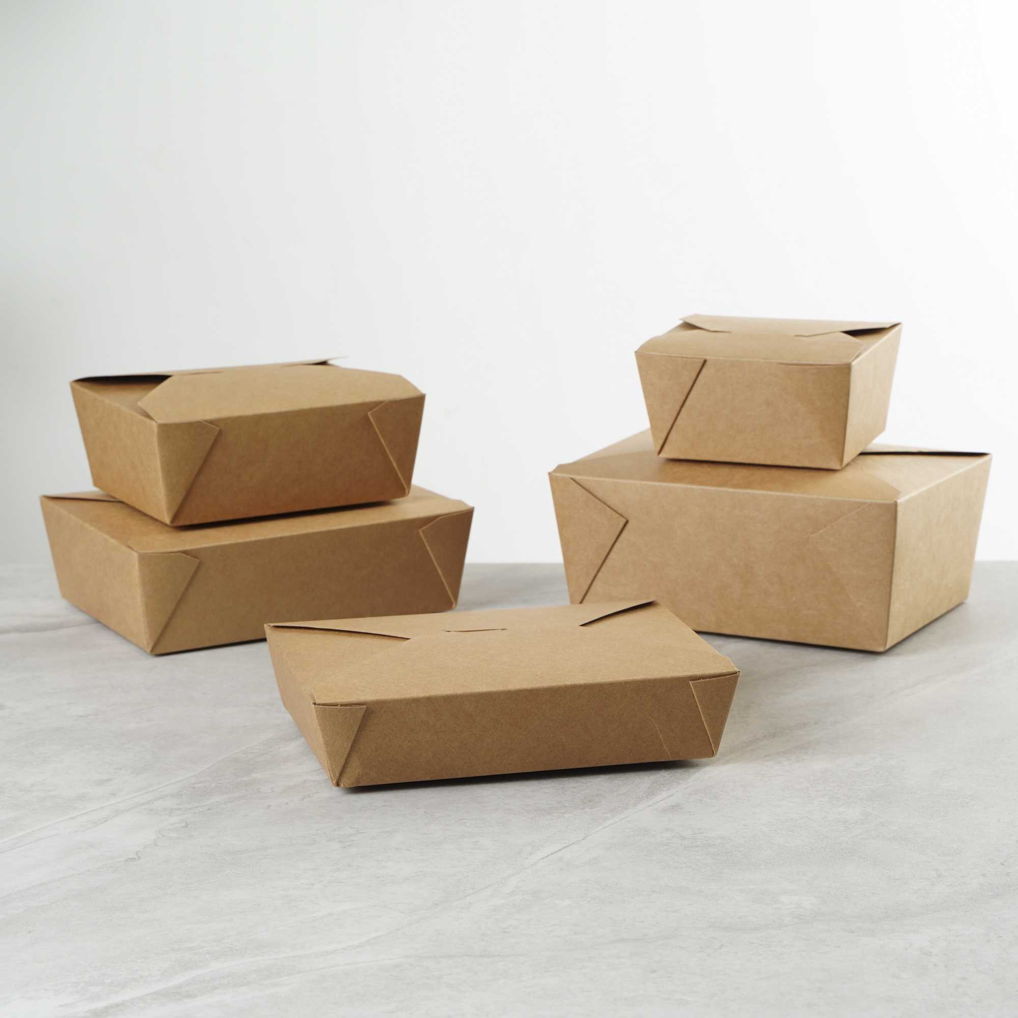 Bio Tek 49 oz Rectangle Kraft Paper #2 Bio Box Take Out Container - 8 1/2" x 6 1/4" x 2" - 200 count box