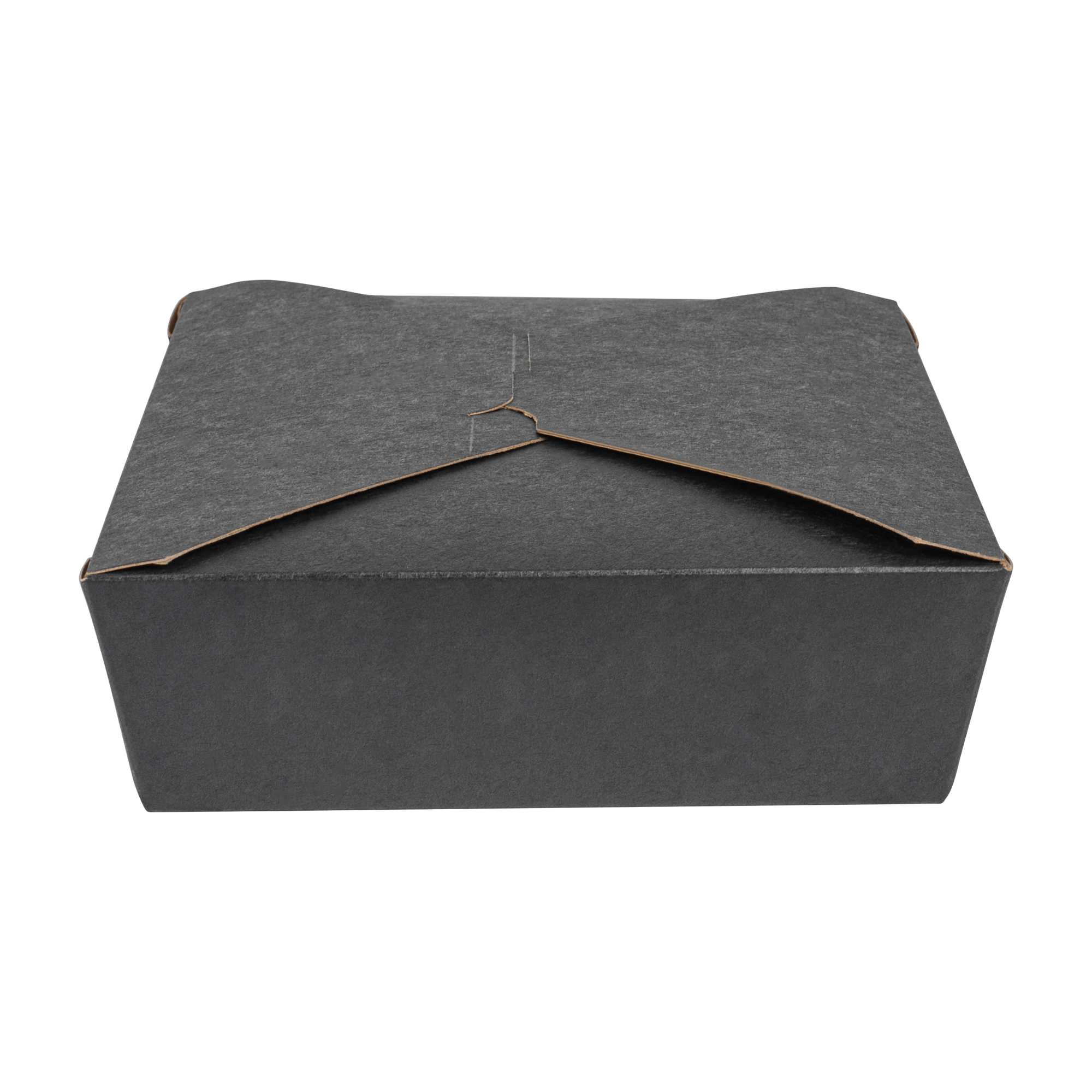 Bio Tek 49 oz Rectangle Black Paper #2 Bio Box Take Out Container - 8 1/2" x 6 1/4" x 2" - 50 count box