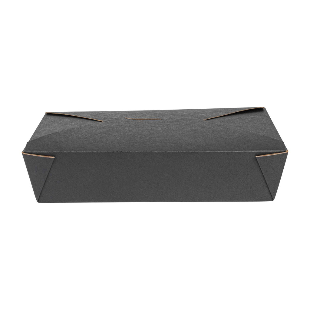 Bio Tek 49 oz Rectangle Black Paper #2 Bio Box Take Out Container - 8 1/2" x 6 1/4" x 2" - 200 count box