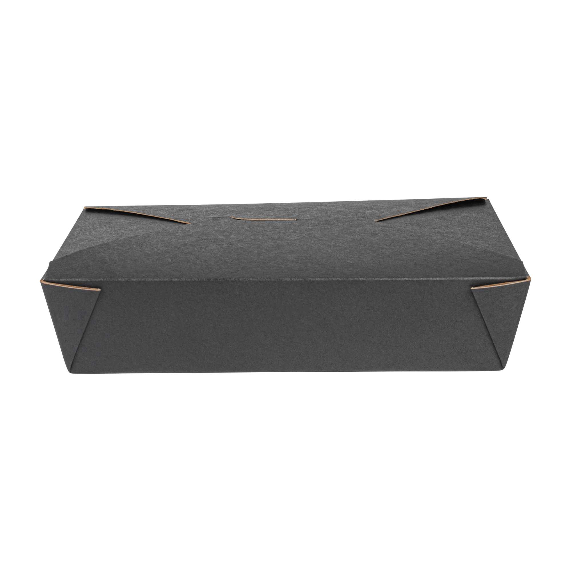 Bio Tek 49 oz Rectangle Black Paper #2 Bio Box Take Out Container - 8 1/2" x 6 1/4" x 2" - 200 count box