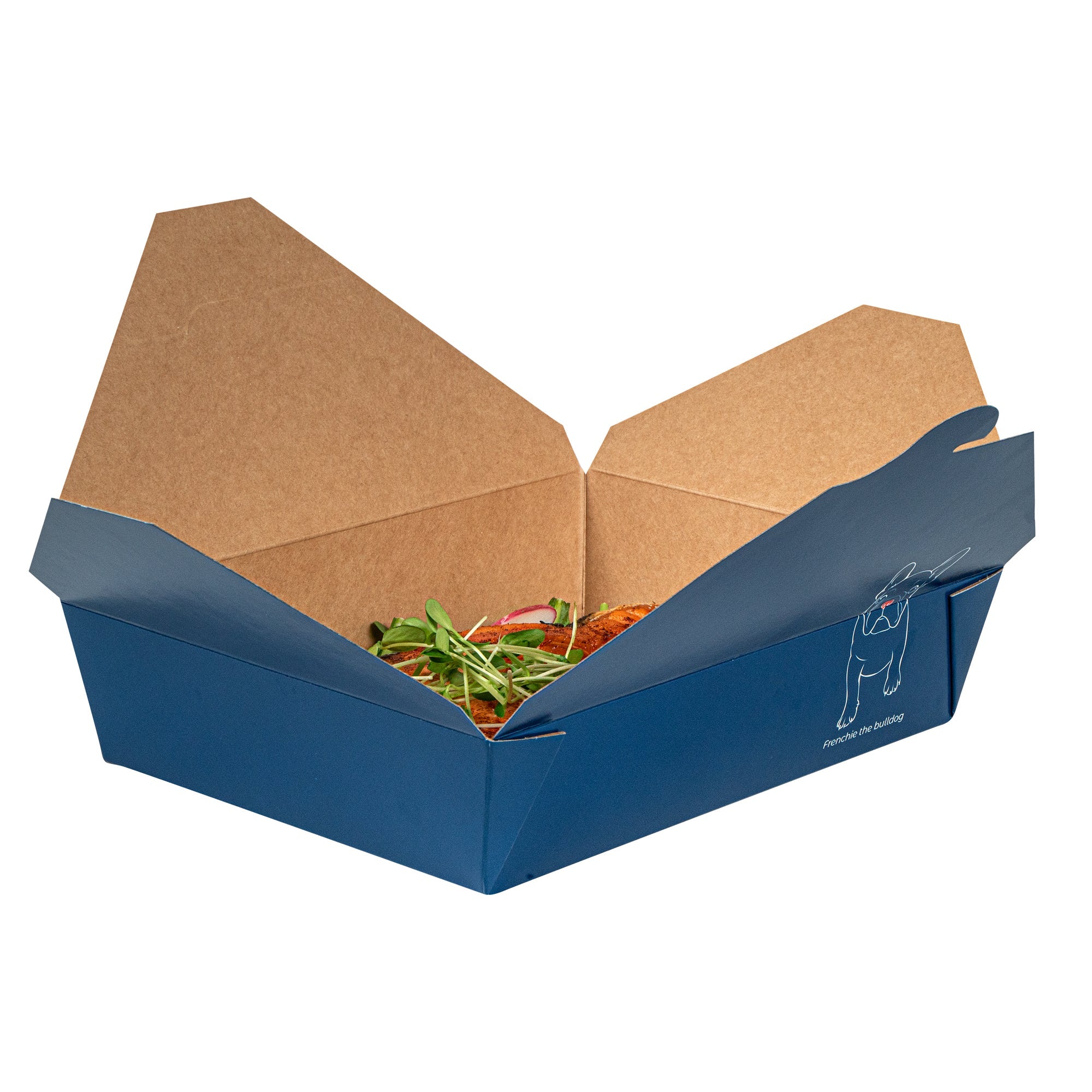 Bio Tek 49 oz Rectangle Frenchie Paper #2 Bio Box Take Out Container - 8 1/2" x 6 1/4" x 2" -50 count box