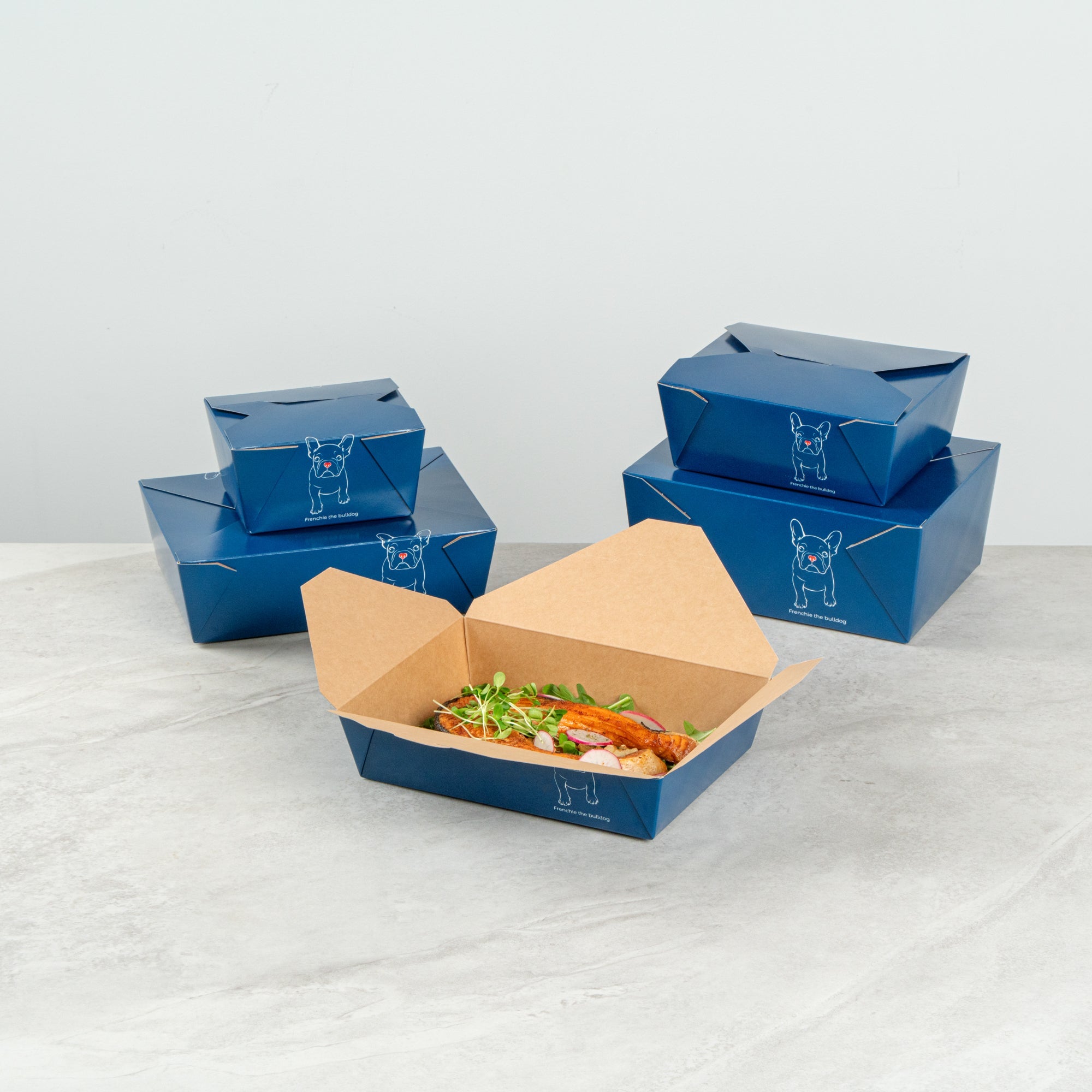 Bio Tek 49 oz Rectangle Frenchie Paper #2 Bio Box Take Out Container - 8 1/2" x 6 1/4" x 2" -50 count box
