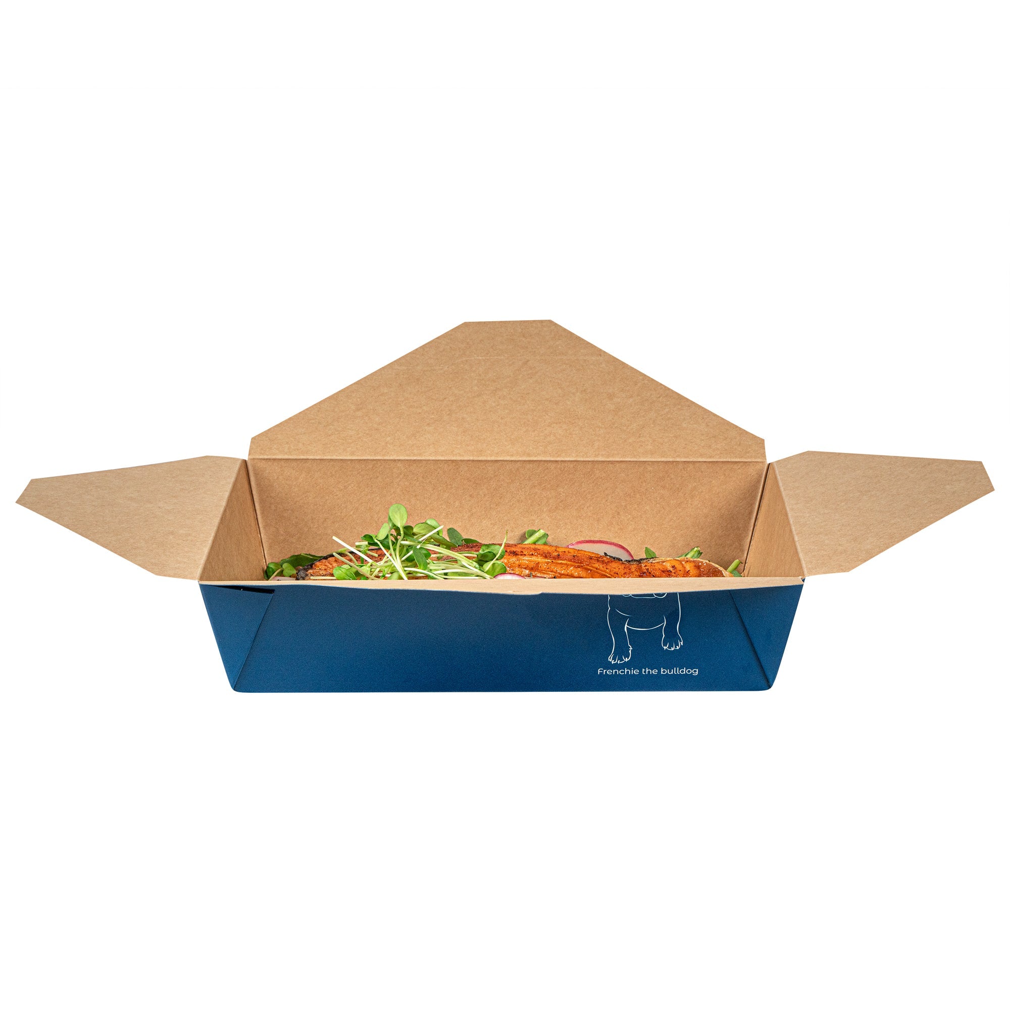 Bio Tek 49 oz Rectangle Frenchie Paper #2 Bio Box Take Out Container - 8 1/2" x 6 1/4" x 2" - 200 count box
