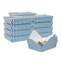 Bio Tek 49 oz Rectangle Blue and White Stripe Paper #2 Bio Box Take Out Container - 8 1/2" x 6 1/4" x 2" - 200 count box