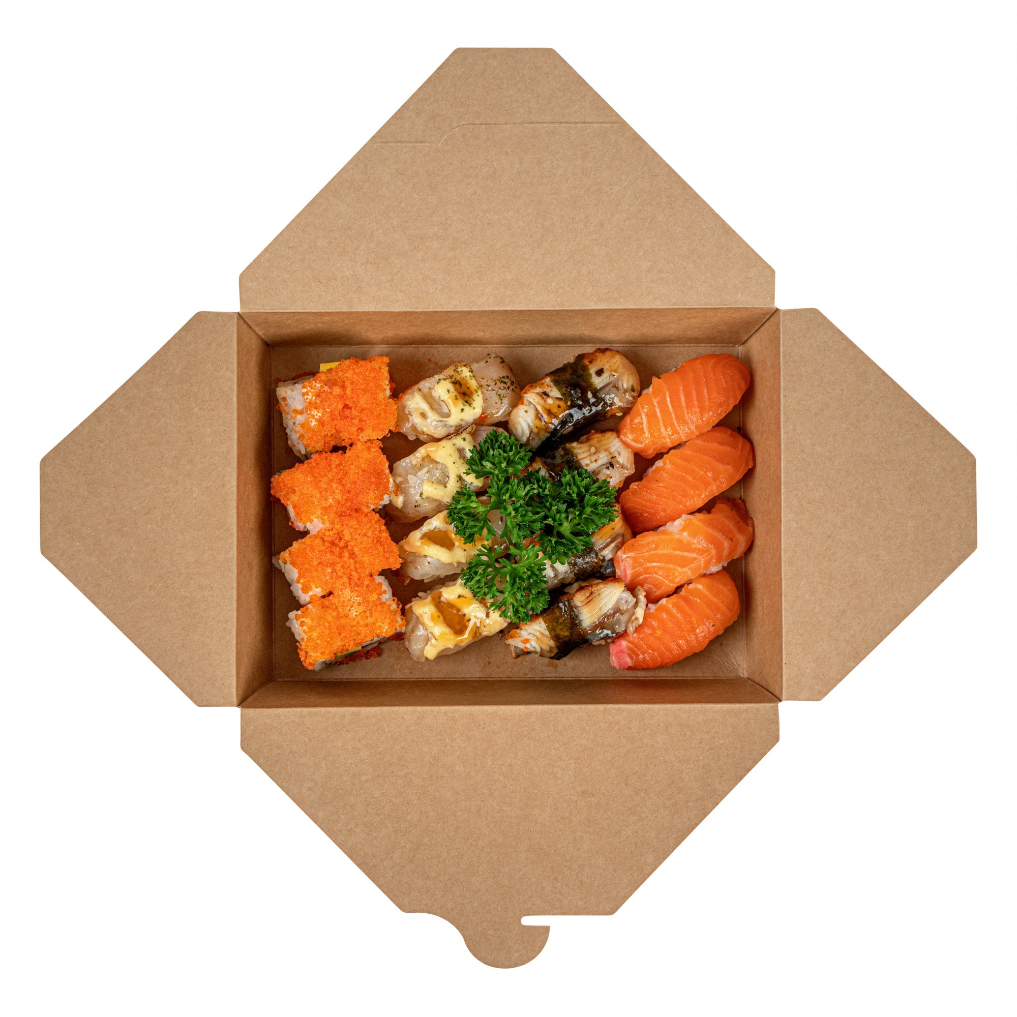 Bio Tek 49 oz Rectangle Plaid Paper #2 Bio Box Take Out Container - 8 1/2" x 6 1/4" x 2" - 200 count box