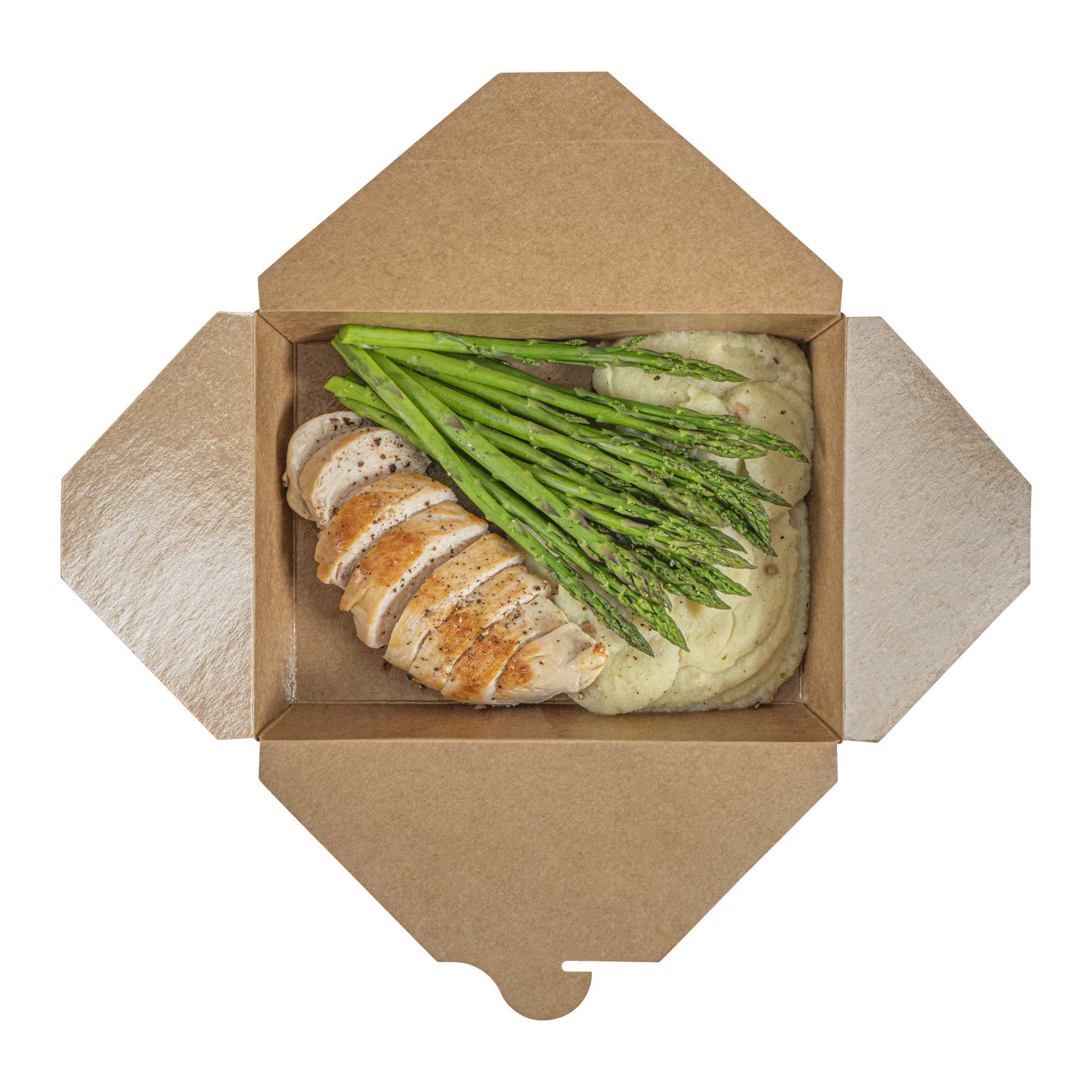 Bio Tek 49 oz Rectangle Newsprint Paper #2 Bio Box Take Out Container - 8 1/2" x 6 1/4" x 2" - 200 count box