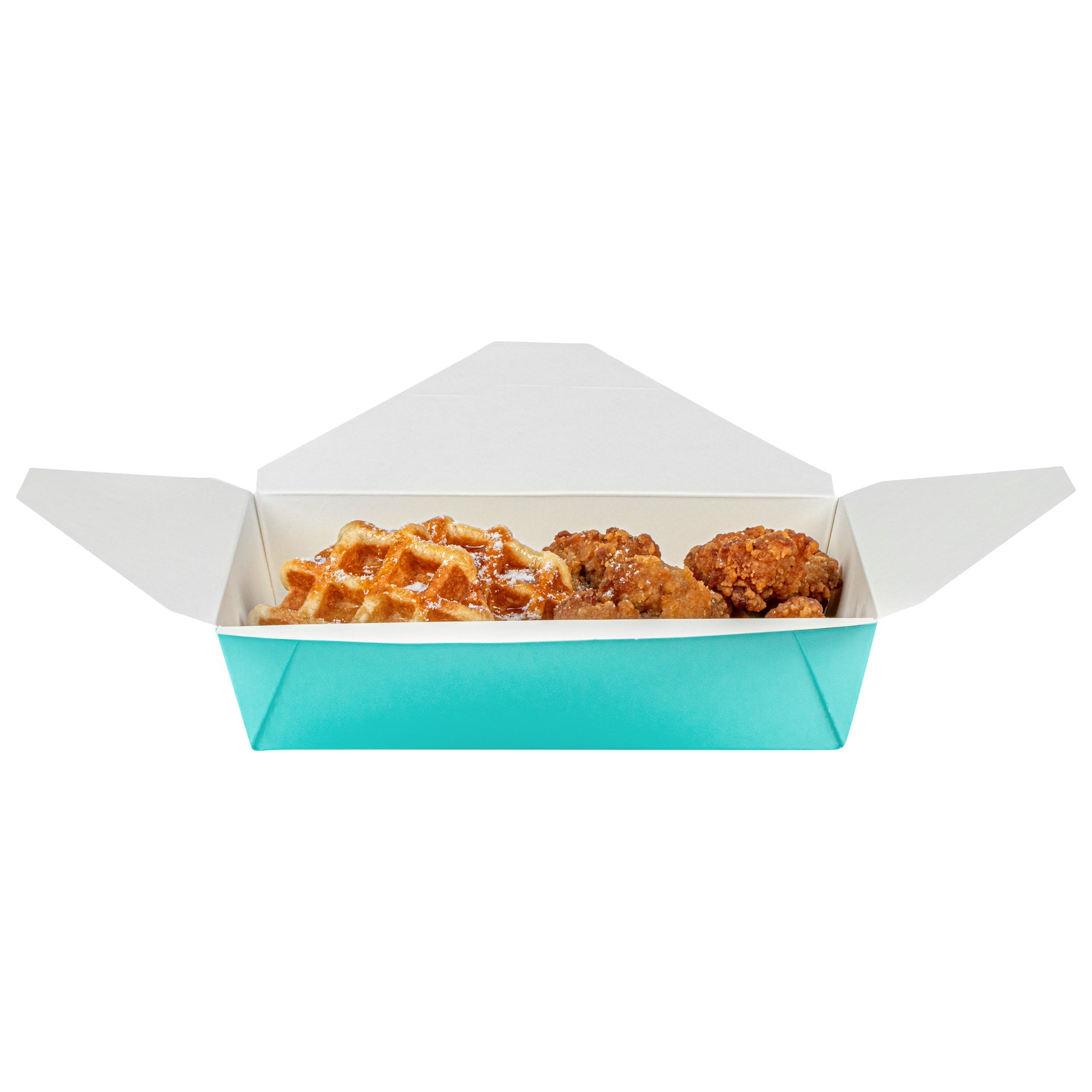 Bio Tek 49 oz Rectangle Turquoise Paper #2 Bio Box Take Out Container - 8 1/2" x 6 1/4" x 2" - 200 count box