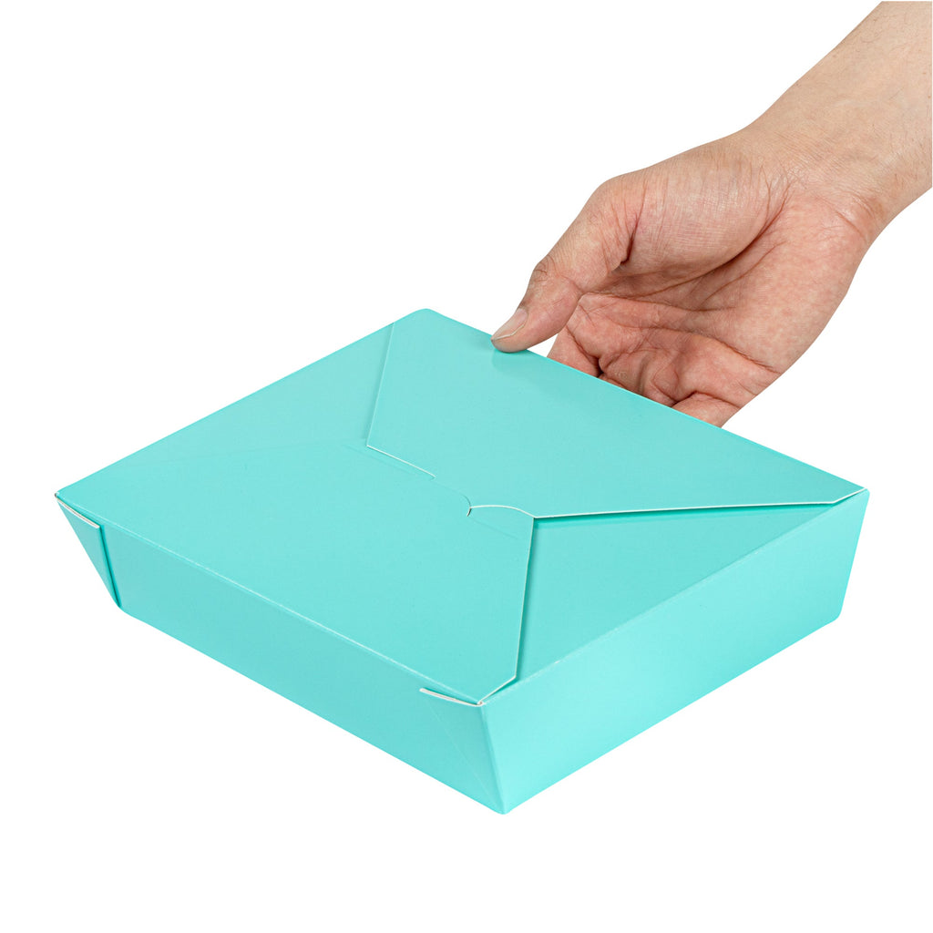 Bio Tek 49 oz Rectangle Turquoise Paper #2 Bio Box Take Out Container - 8 1/2" x 6 1/4" x 2" - 200 count box