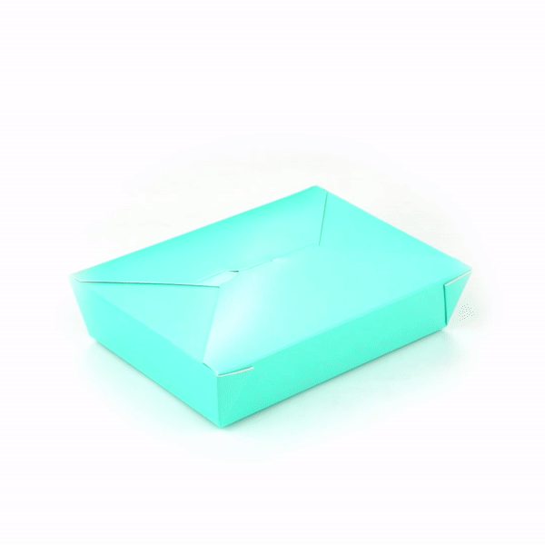 Bio Tek 49 oz Rectangle Turquoise Paper #2 Bio Box Take Out Container - 8 1/2" x 6 1/4" x 2" - 200 count box