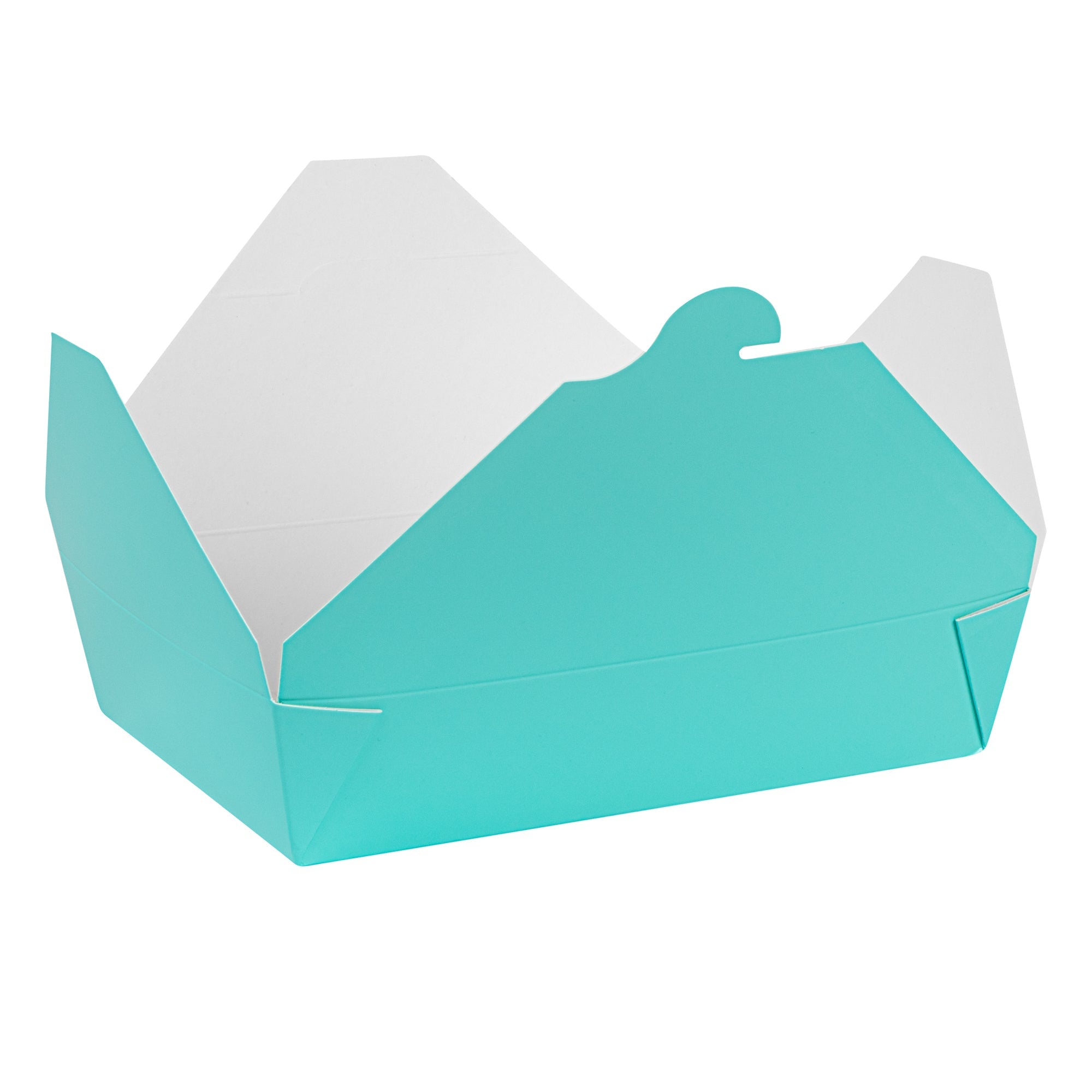 Bio Tek 49 oz Rectangle Turquoise Paper #2 Bio Box Take Out Container - 8 1/2" x 6 1/4" x 2" - 200 count box
