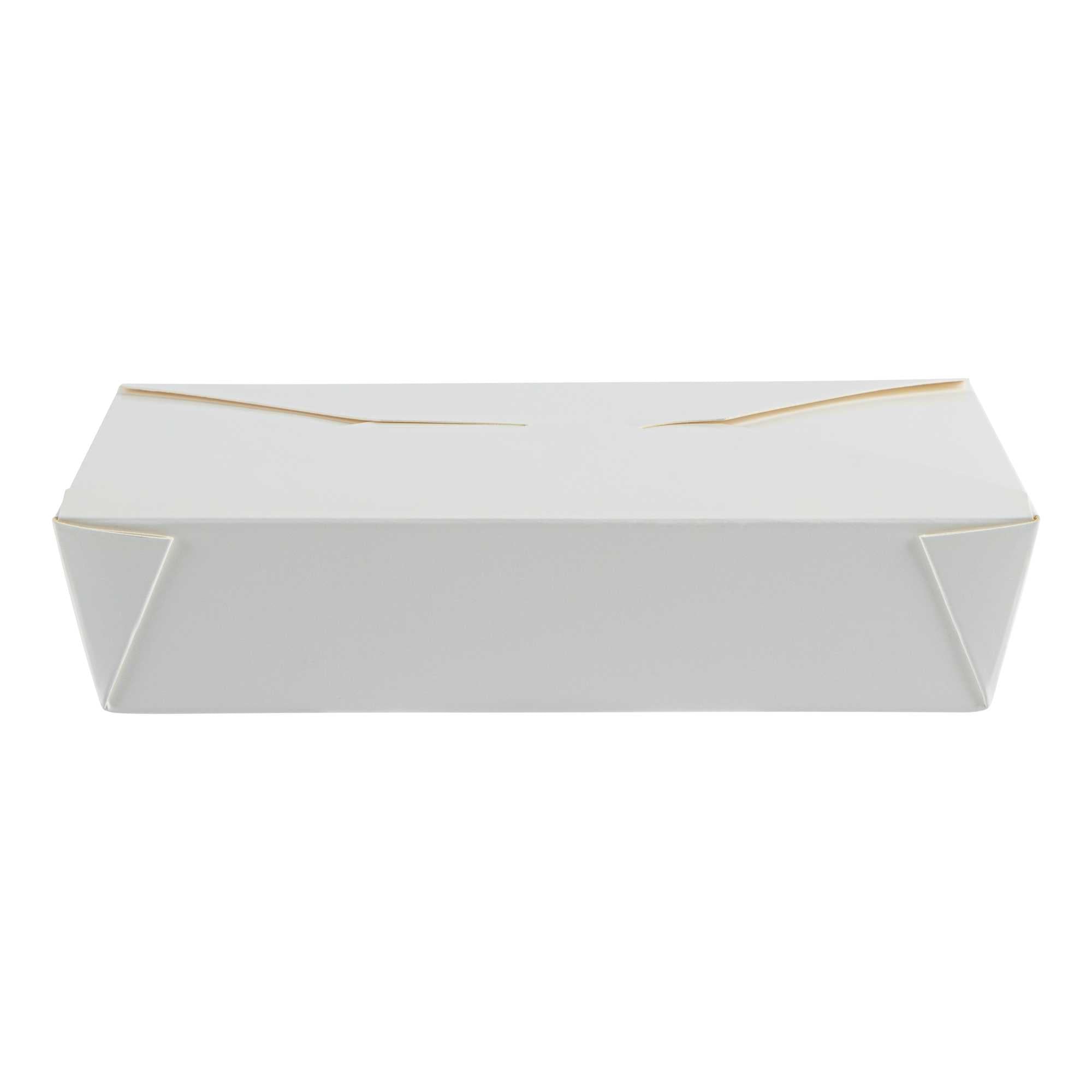 Bio Tek 49 oz Rectangle White Paper #2 Bio Box Take Out Container - 8 1/2" x 6 1/4" x 2" - 50 count box