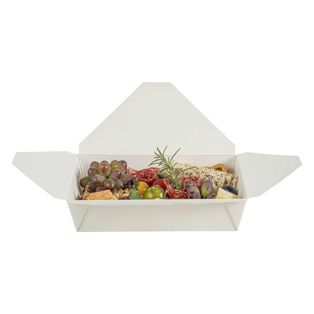Bio Tek 49 oz Rectangle White Paper #2 Bio Box Take Out Container - 8 1/2" x 6 1/4" x 2" - 200 count box