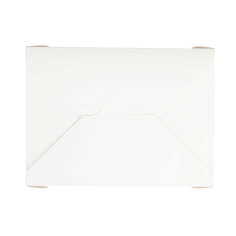 Bio Tek 49 oz Rectangle White Paper #2 Bio Box Take Out Container - 8 1/2" x 6 1/4" x 2" - 200 count box