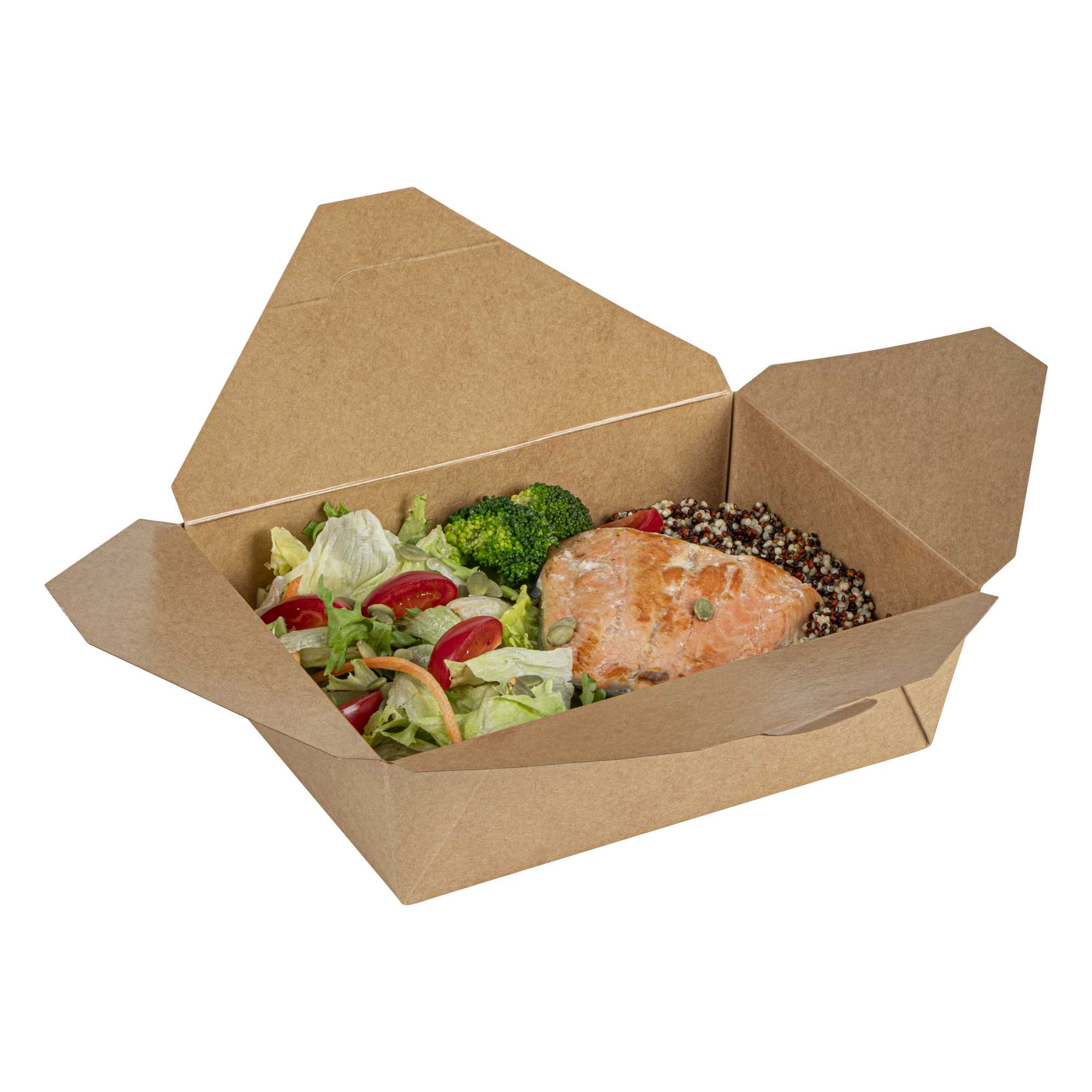 Bio Tek 71 oz Rectangle Kraft Paper #3 Bio Box Take Out Container - 8 1/2" x 6 1/4" x 2 1/2" - 200 count box
