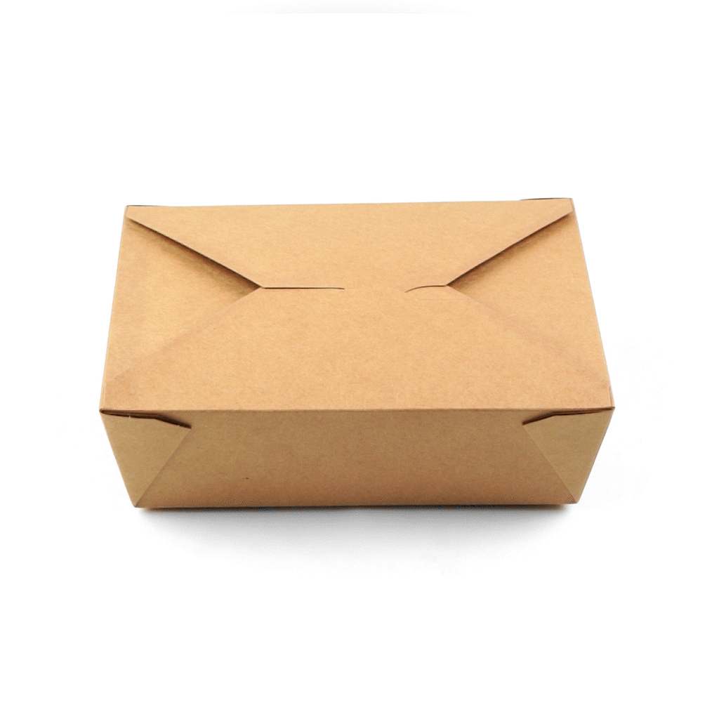 Bio Tek 71 oz Rectangle Kraft Paper #3 Bio Box Take Out Container - 8 1/2" x 6 1/4" x 2 1/2" - 50 count box