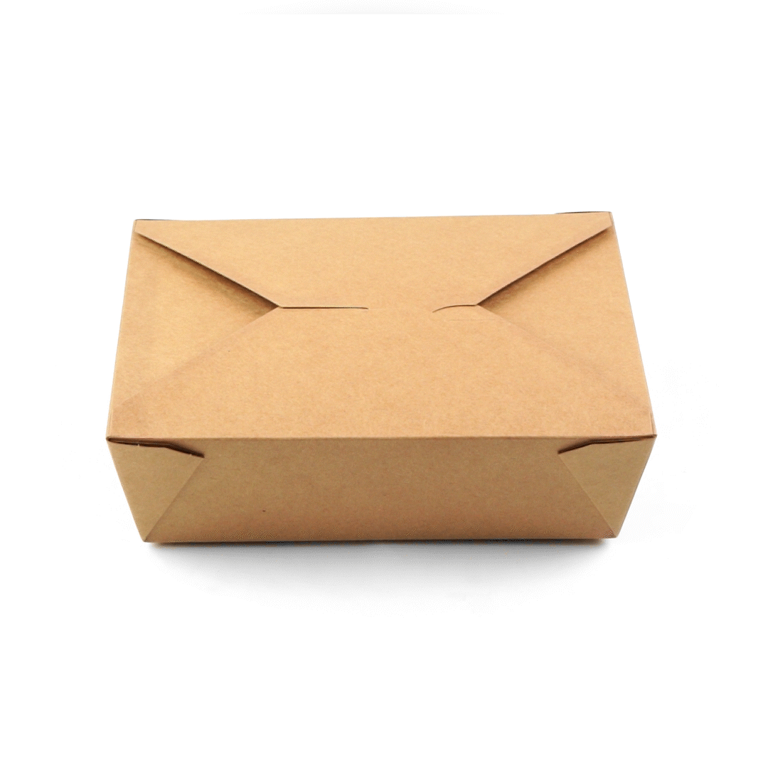 Bio Tek 71 oz Rectangle Kraft Paper #3 Bio Box Take Out Container - 8 1/2" x 6 1/4" x 2 1/2" - 200 count box