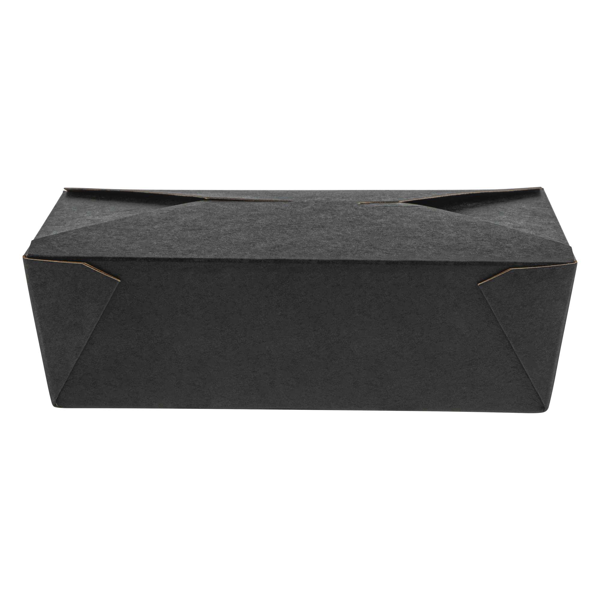 Bio Tek 71 oz Rectangle Black Paper #3 Bio Box Take Out Container - 8 1/2" x 6 1/4" x 2 1/2" - 200 count box