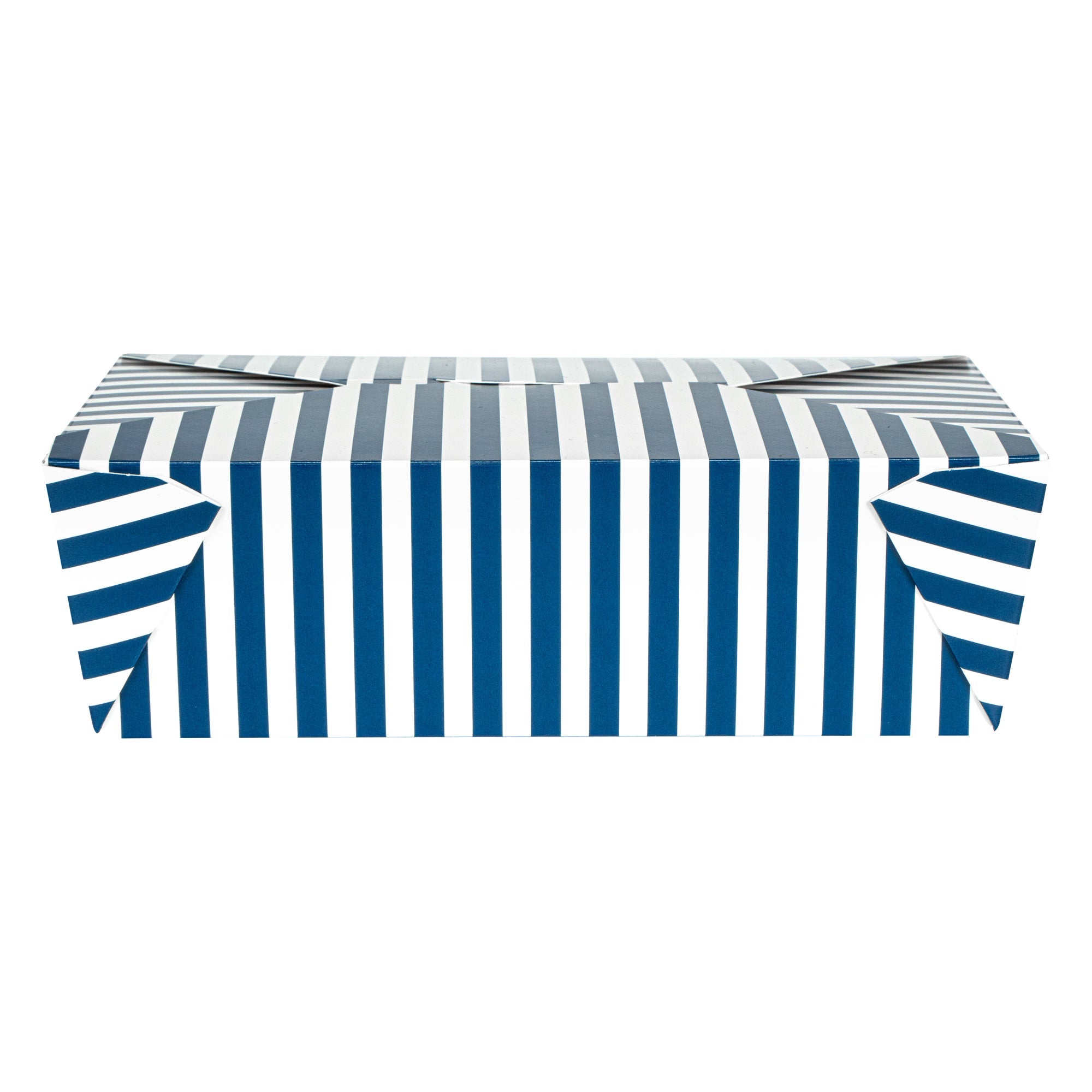 Bio Tek 71 oz Rectangle Blue and White Stripe Paper #3 Bio Box Take Out Container - 8 1/2" x 6 1/4" x 2 1/2" - 200 count box