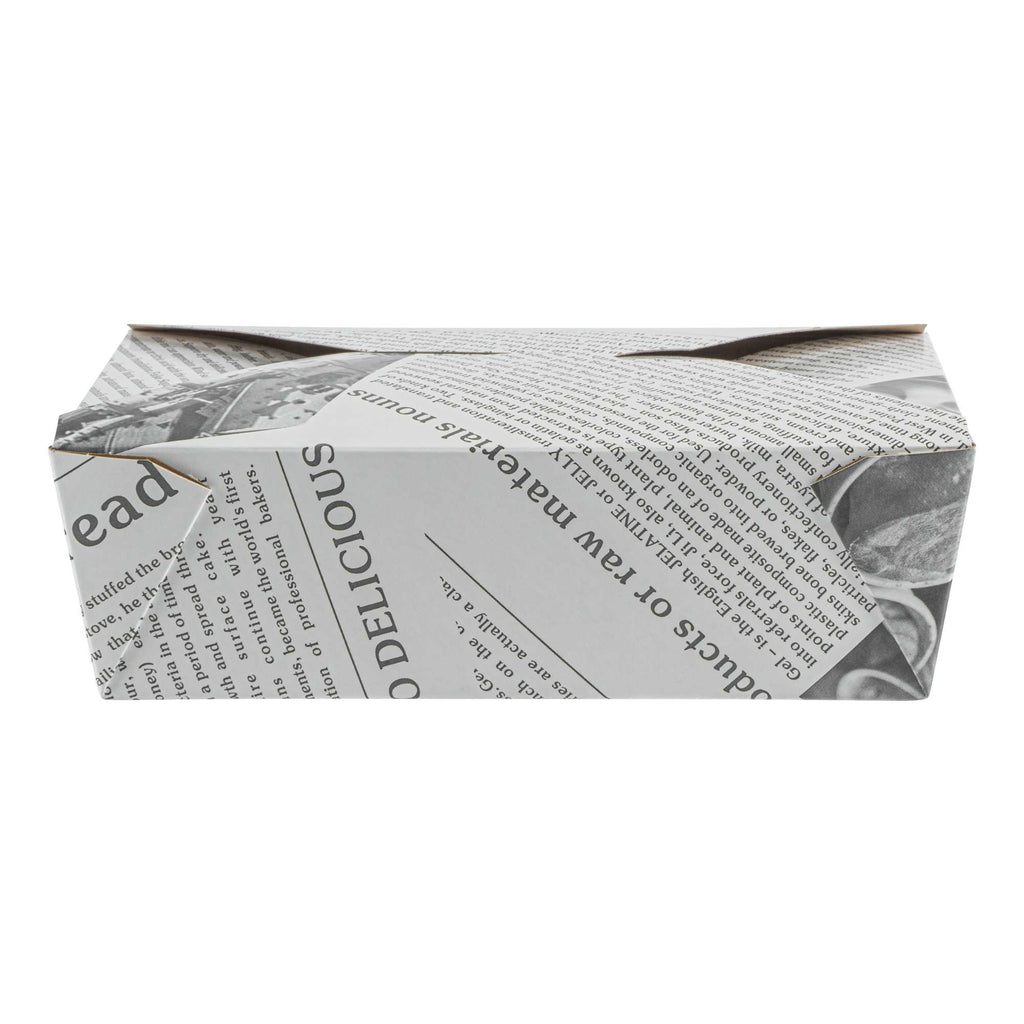 Bio Tek 71 oz Rectangle Newsprint Paper #3 Bio Box Take Out Container - 8 1/2" x 6 1/4" x 2 1/2" - 200 count box