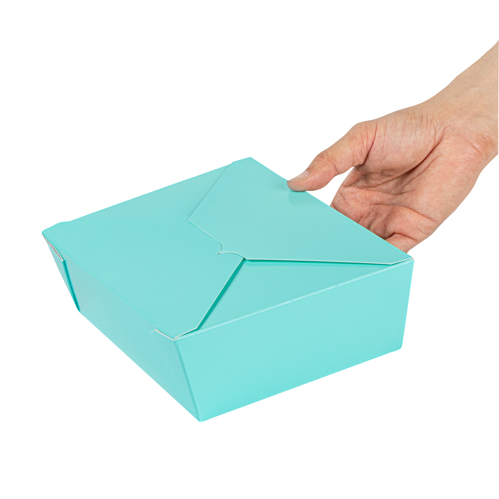 Bio Tek 71 oz Rectangle Turquoise Paper #3 Bio Box Take Out Container - 8 1/2" x 6 1/4" x 2 1/2" -50 count box