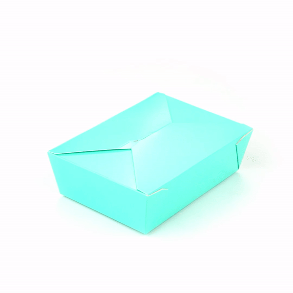 Bio Tek 71 oz Rectangle Turquoise Paper #3 Bio Box Take Out Container - 8 1/2" x 6 1/4" x 2 1/2" -50 count box