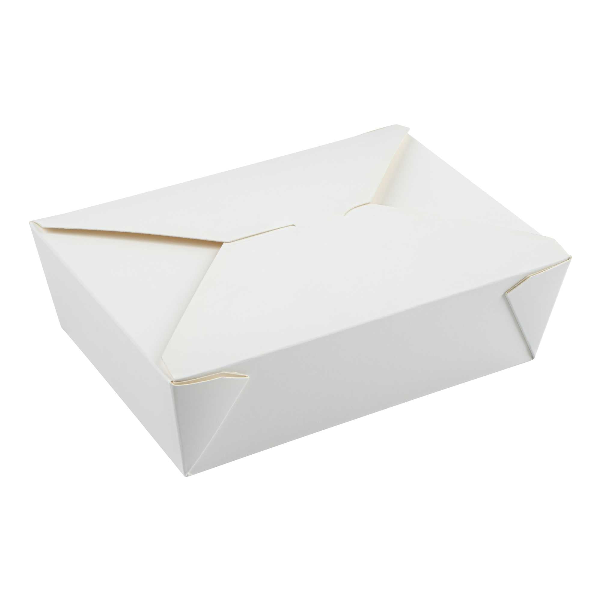 Bio Tek 71 oz Rectangle White Paper #3 Bio Box Take Out Container - 8 1/2" x 6 1/4" x 2 1/2" - 50 count box