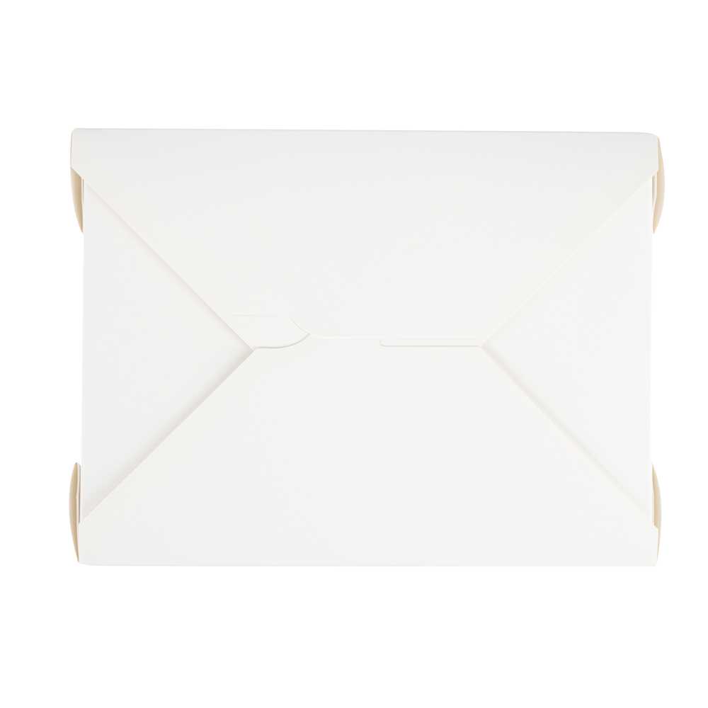 Bio Tek 71 oz Rectangle White Paper #3 Bio Box Take Out Container - 8 1/2" x 6 1/4" x 2 1/2" - 50 count box