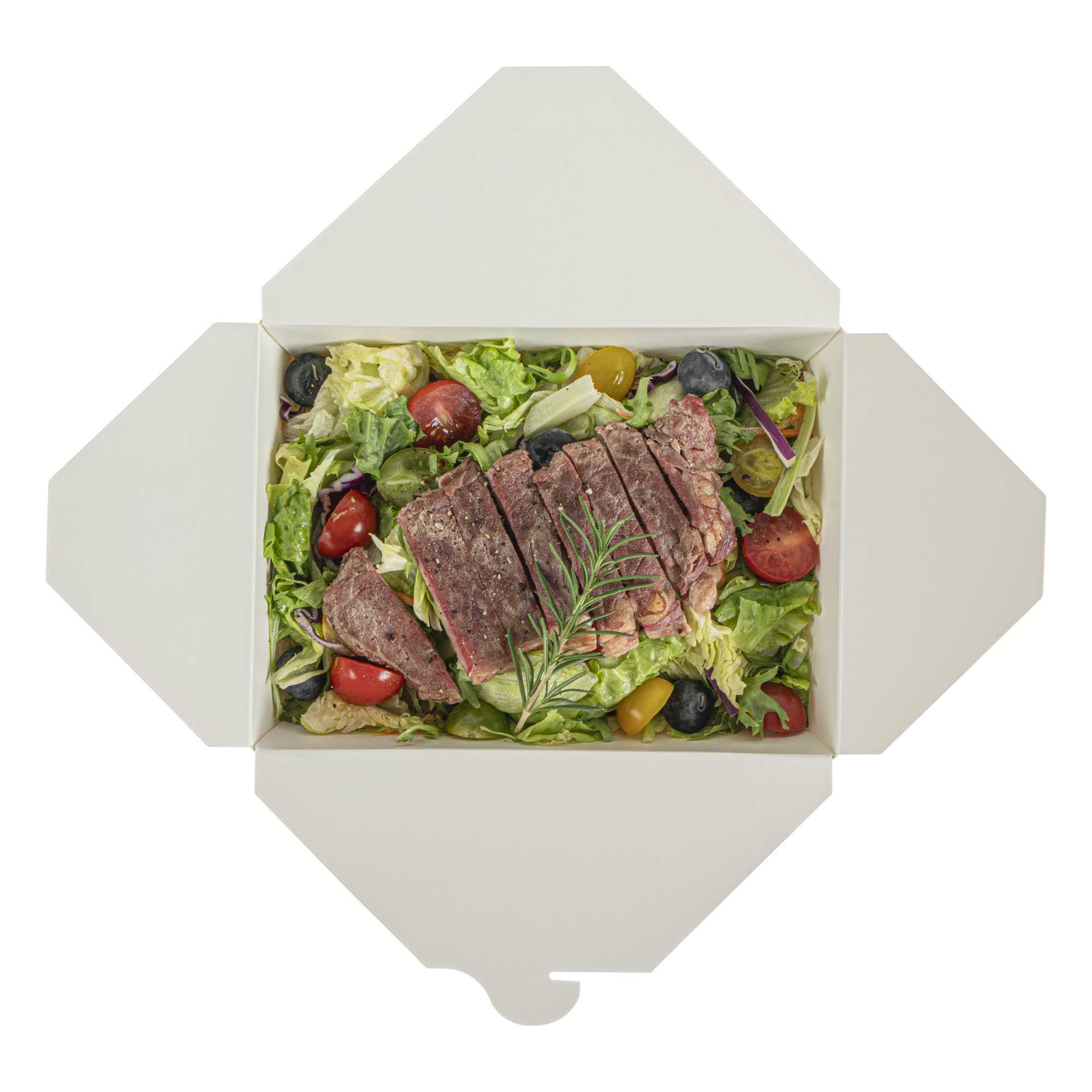 Bio Tek 71 oz Rectangle White Paper #3 Bio Box Take Out Container - 8 1/2" x 6 1/4" x 2 1/2" - 200 count box