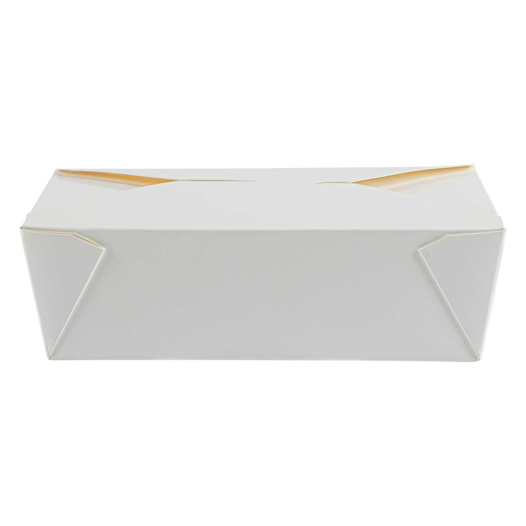 Bio Tek 71 oz Rectangle White Paper #3 Bio Box Take Out Container - 8 1/2" x 6 1/4" x 2 1/2" - 200 count box