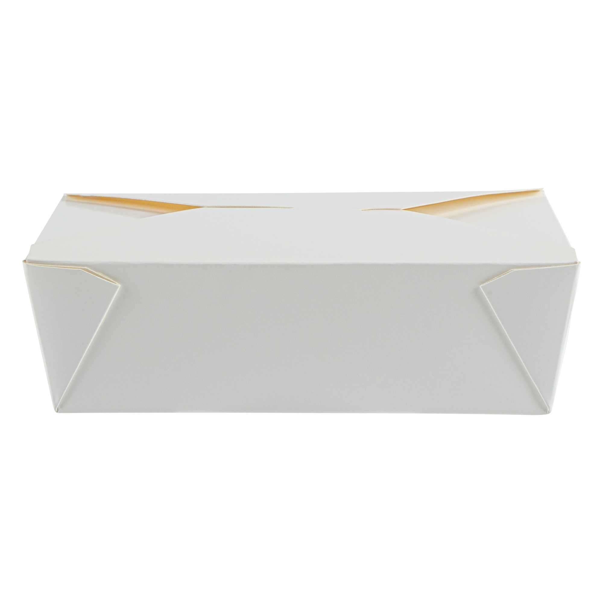 Bio Tek 71 oz Rectangle White Paper #3 Bio Box Take Out Container - 8 1/2" x 6 1/4" x 2 1/2" - 200 count box