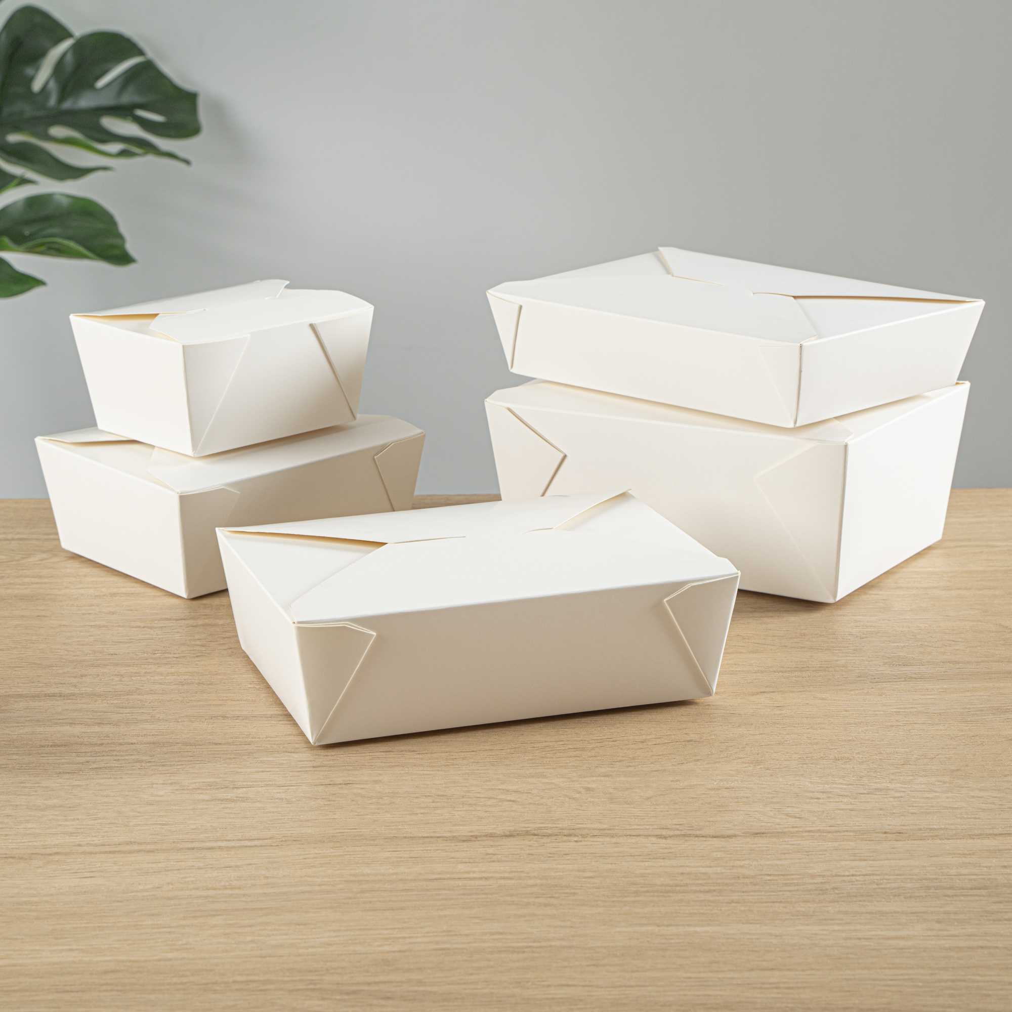 Bio Tek 71 oz Rectangle White Paper #3 Bio Box Take Out Container - 8 1/2" x 6 1/4" x 2 1/2" - 200 count box