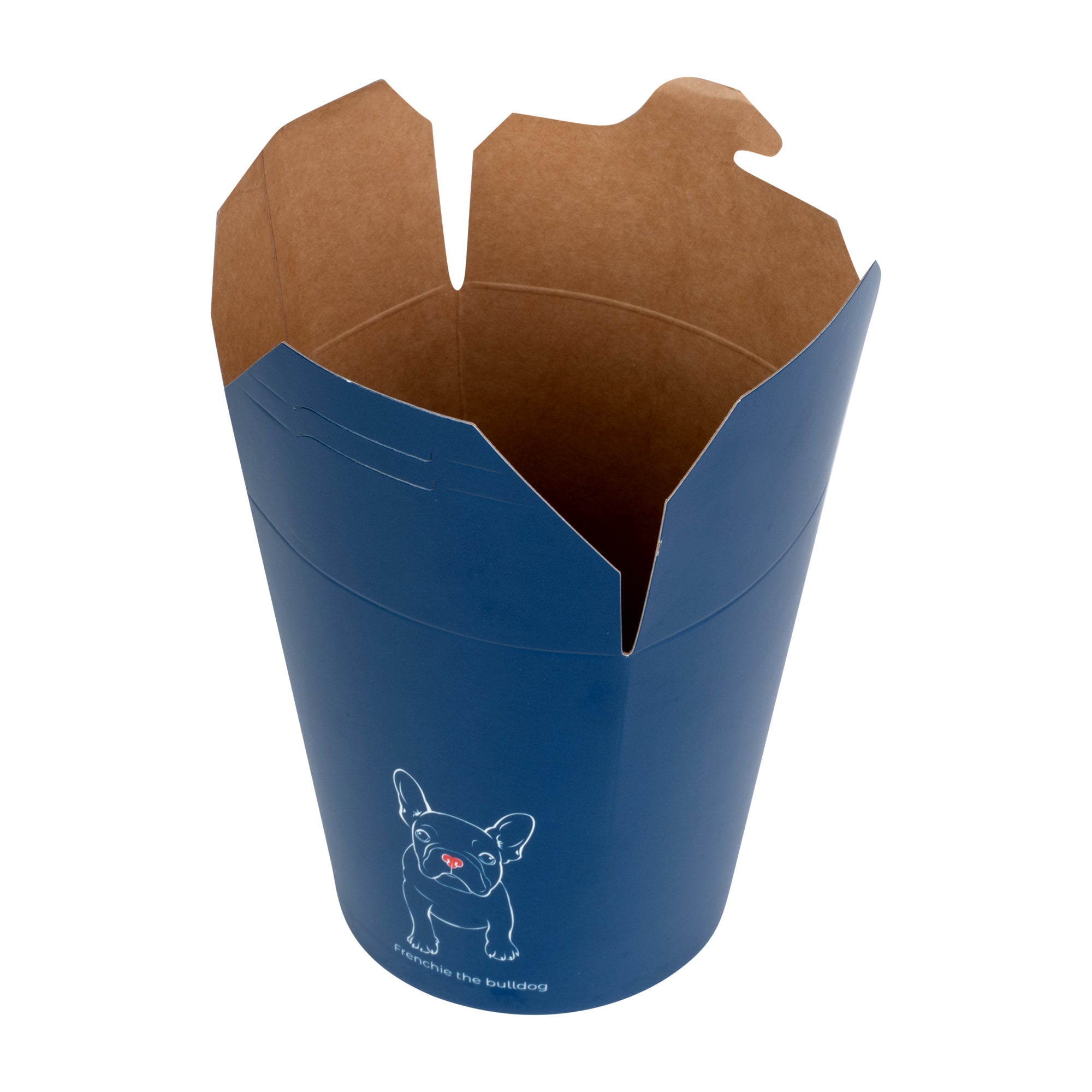Bio Tek 16 oz Round Frenchie Paper Noodle Take Out Container - 3 1/4" x 3" x 4" -50 count box