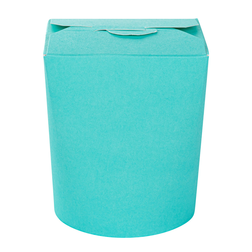 Bio Tek 16 oz Round Turquoise Paper Noodle Take Out Container - 3 1/4" x 3" x 4" - 200 count box