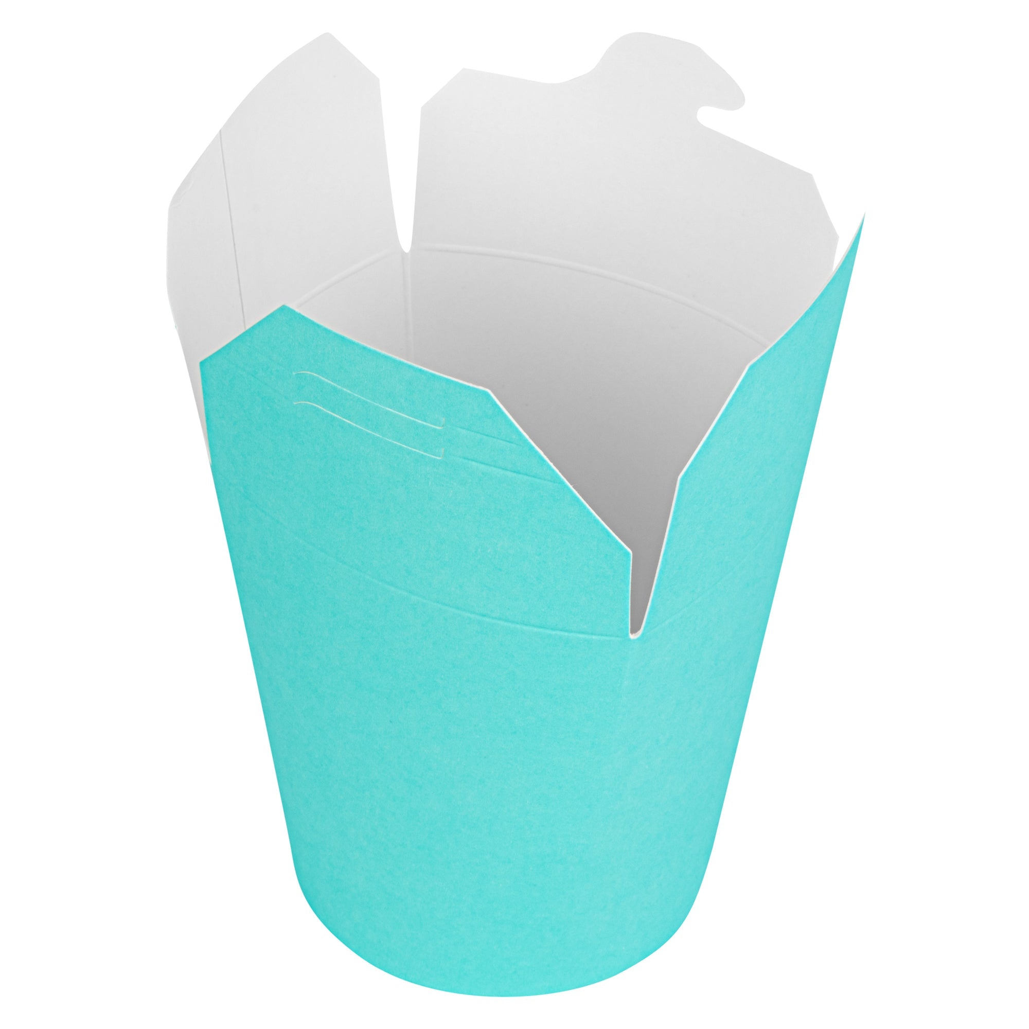 Bio Tek 16 oz Round Turquoise Paper Noodle Take Out Container - 3 1/4" x 3" x 4" - 200 count box