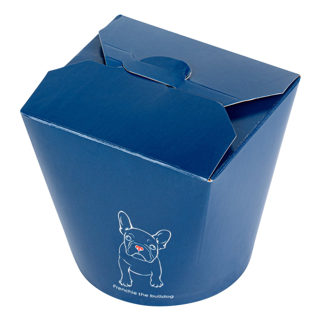 Bio Tek 26 oz Round Frenchie Paper Noodle Take Out Container - 4" x 3 1/2" x 3 3/4" - 200 count box
