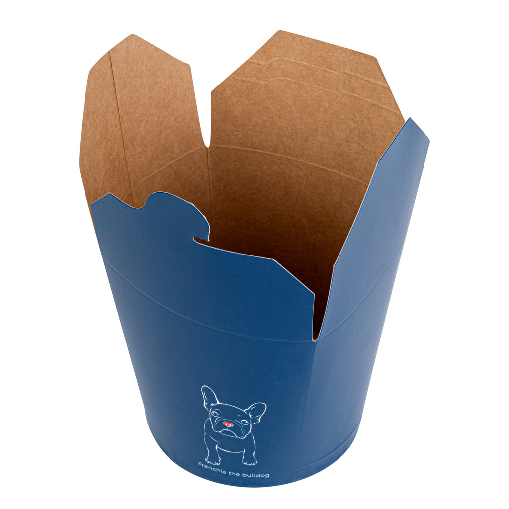 Bio Tek 26 oz Round Frenchie Paper Noodle Take Out Container - 4" x 3 1/2" x 3 3/4" - 200 count box