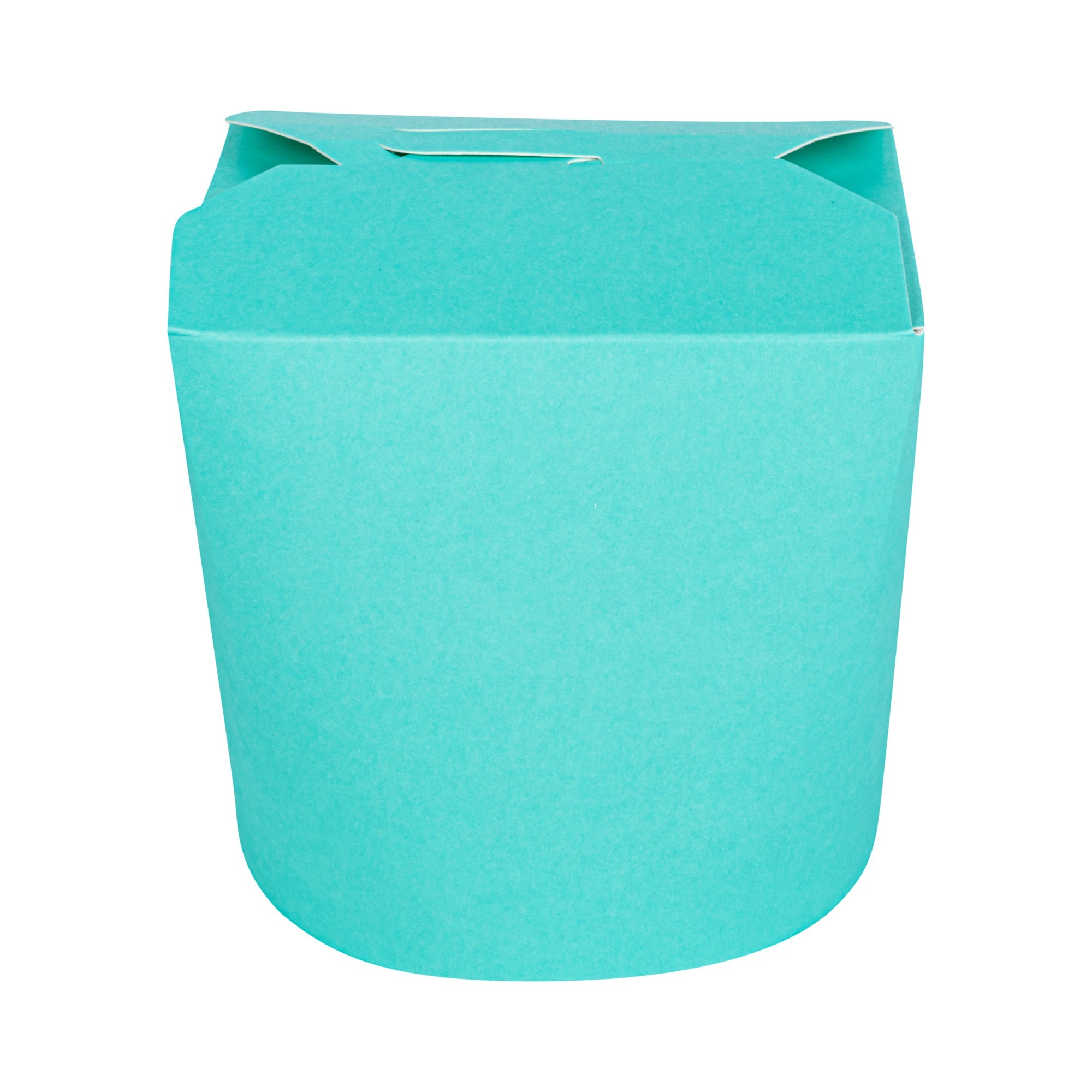 Bio Tek 26 oz Round Turquoise Paper Noodle Take Out Container - 4" x 3 1/2" x 3 3/4" - 200 count box