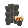 Bio Tek 32 oz Round Black Paper Noodle Take Out Container - 4" x 3 1/2" x 4 1/2" - 50 count box