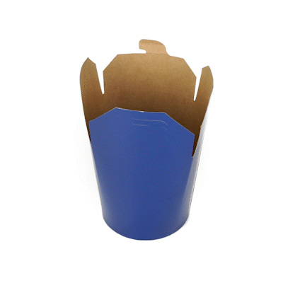Bio Tek 32 oz Round Frenchie Paper Noodle Take Out Container - 4" x 3 1/2" x 4 1/2" - 50 count box