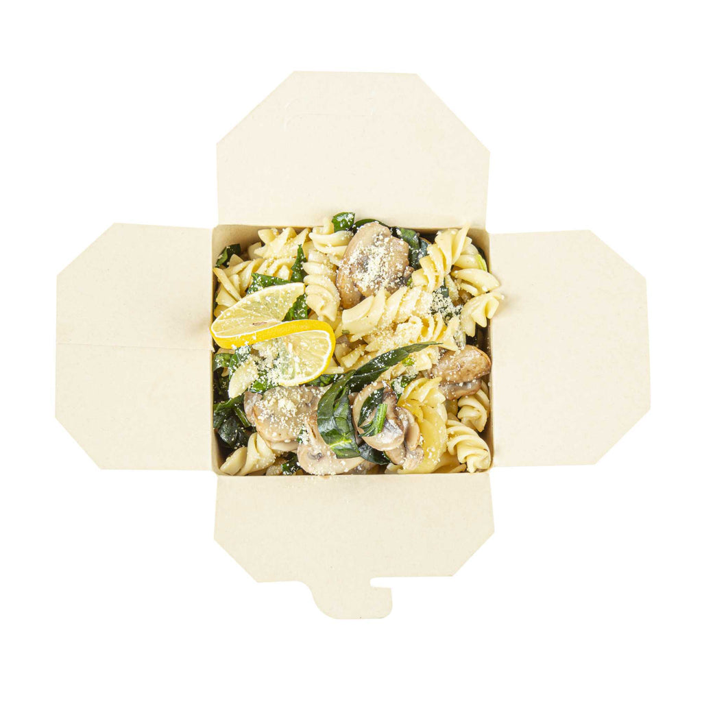 Bio Tek 32 oz Round Newsprint Paper Noodle Take Out Container - 4" x 3 1/2" x 4 1/2" - 200 count box