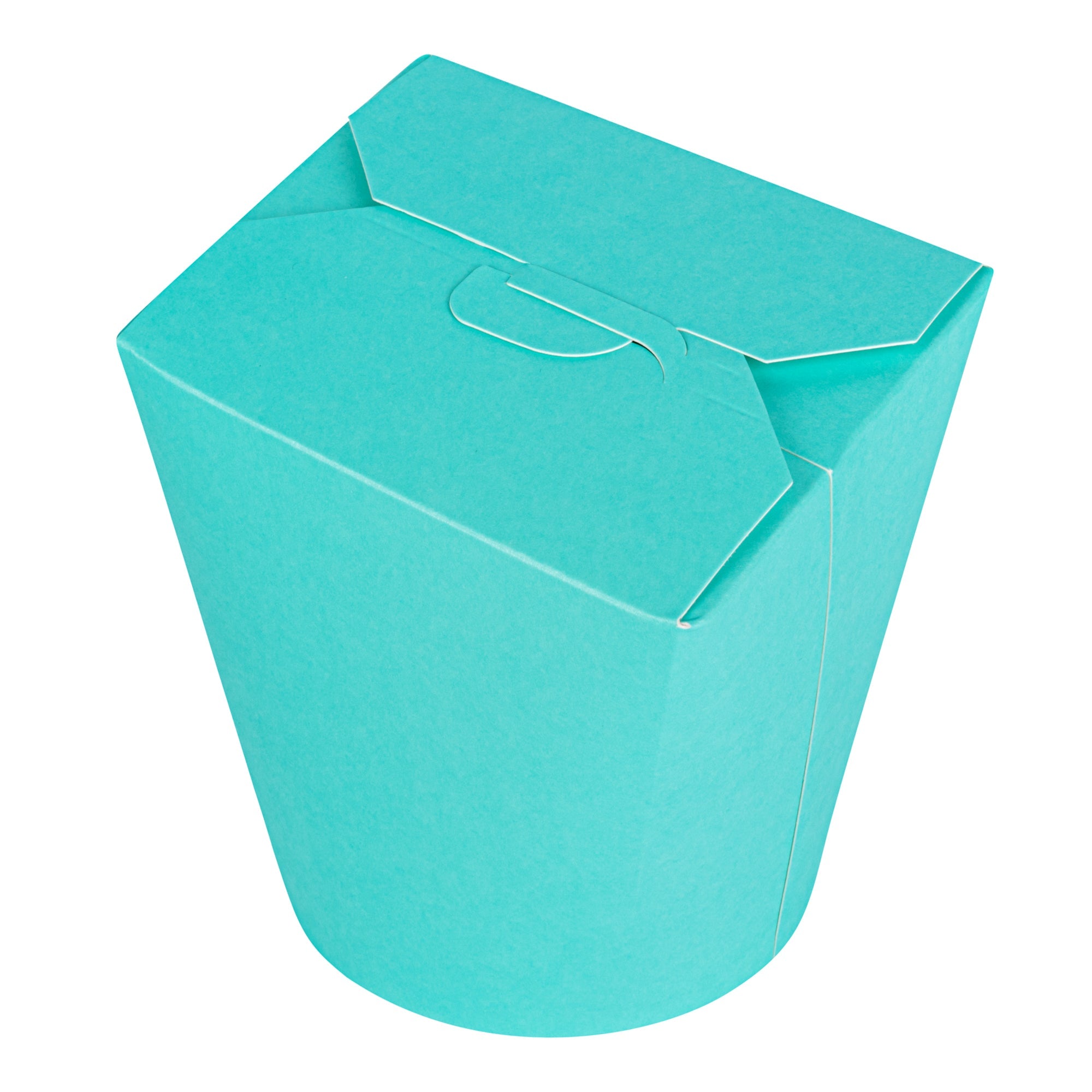Bio Tek 32 oz Round Turquoise Paper Noodle Take Out Container - 4" x 3 1/2" x 4 1/2" - 50 count box