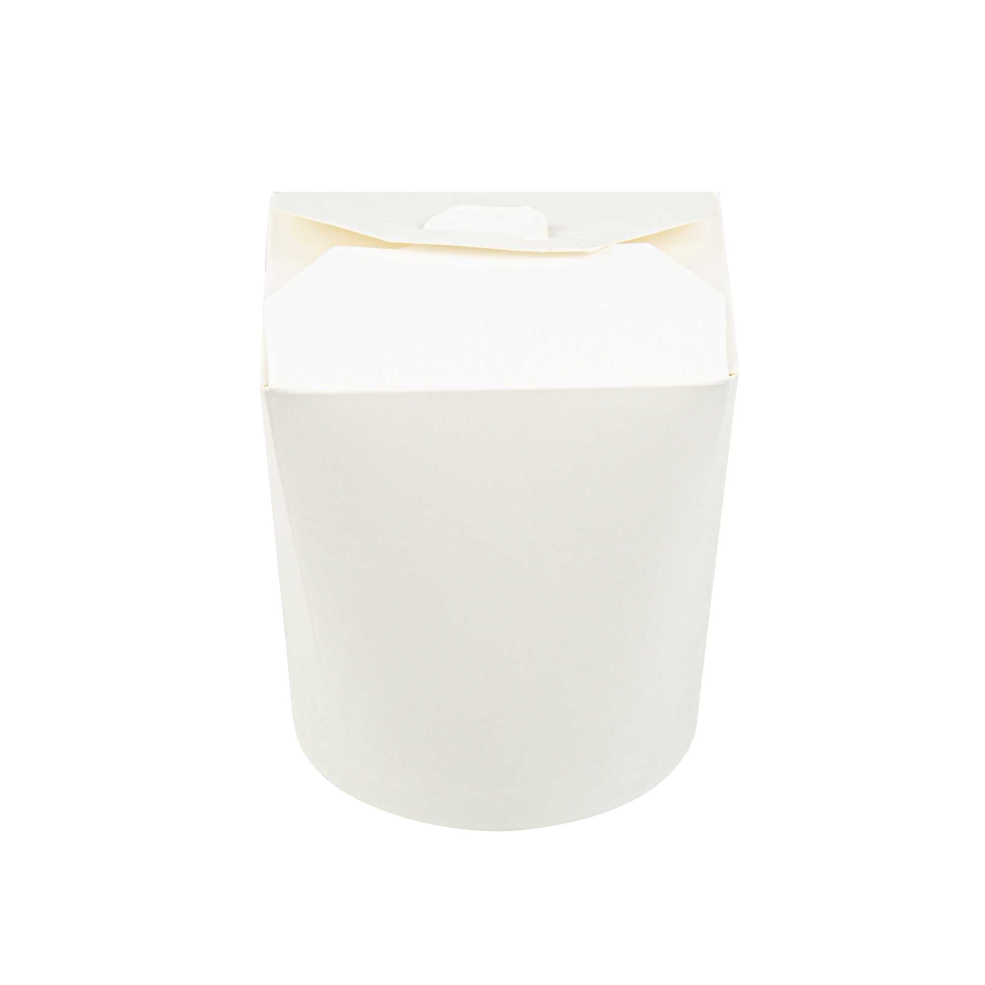 Bio Tek 32 oz Round White Paper Noodle Take Out Container - 4" x 3 1/2" x 4 1/2" - 50 count box